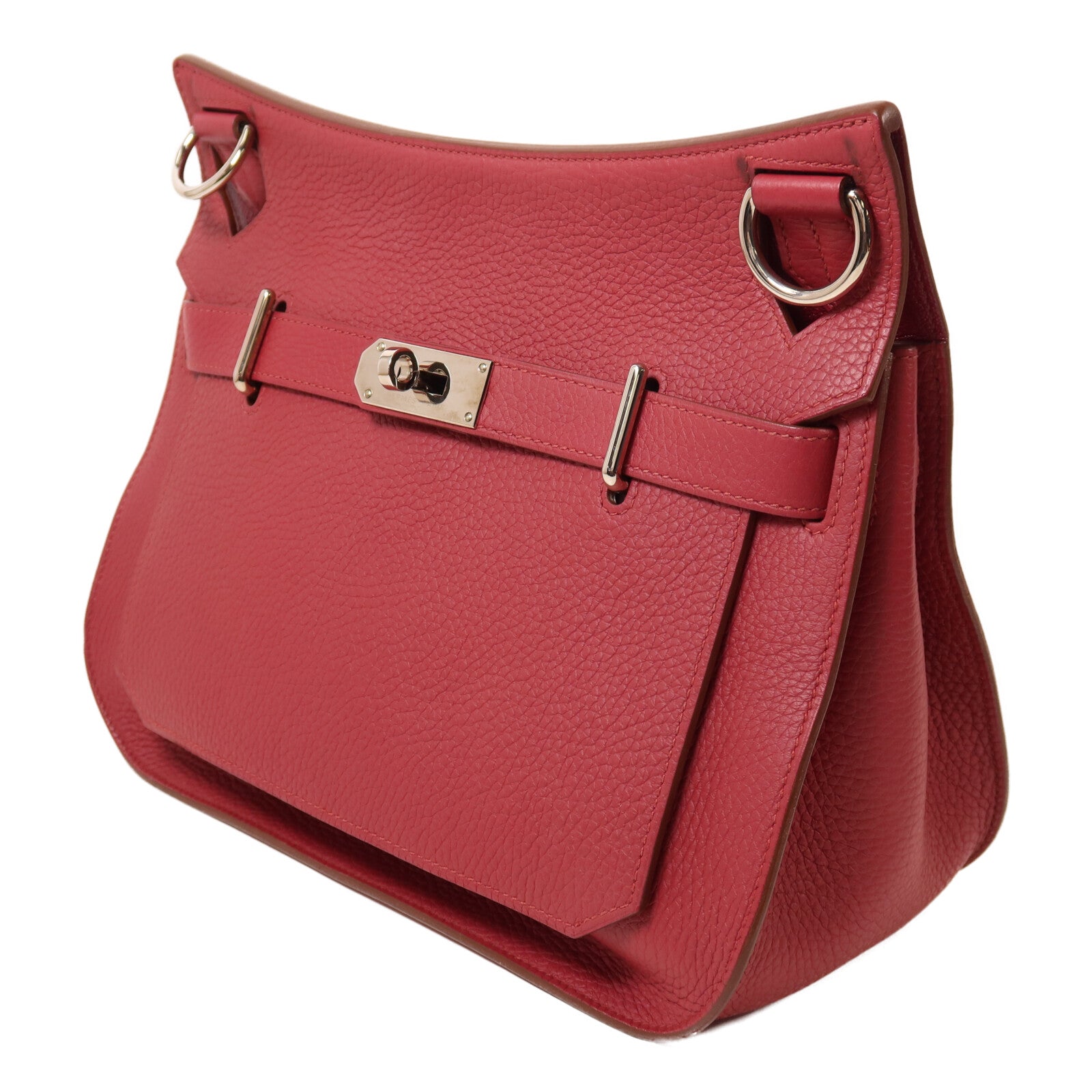 HERMES Clemence皮革Jypsiere 31肩背袋Rouge Grenade