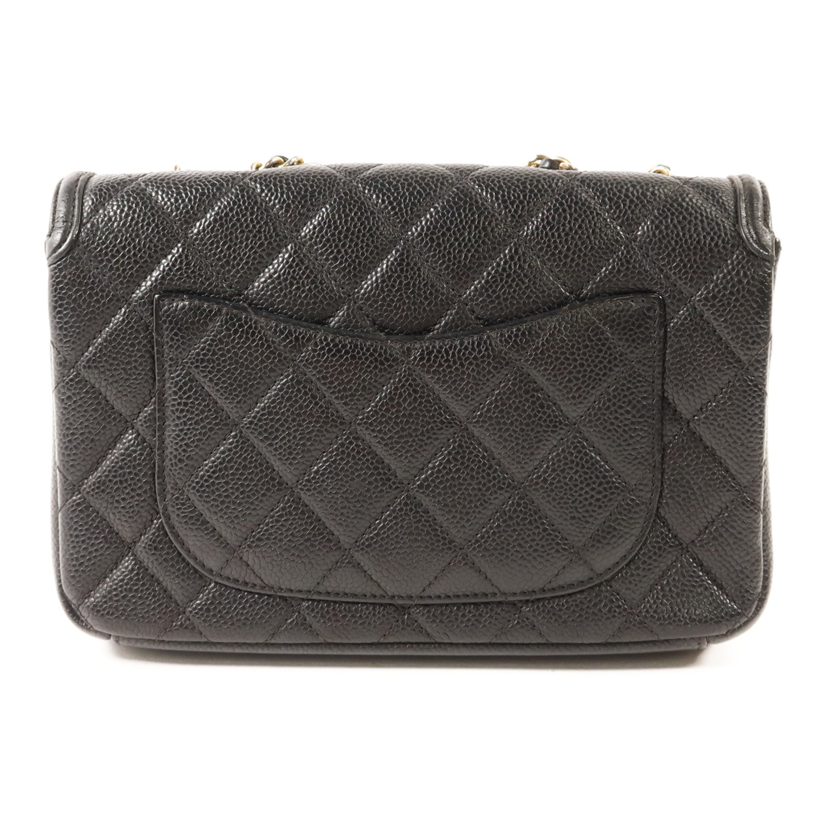 CHANEL 牛皮皮革Chain Shoulder金扣鏈帶肩背袋