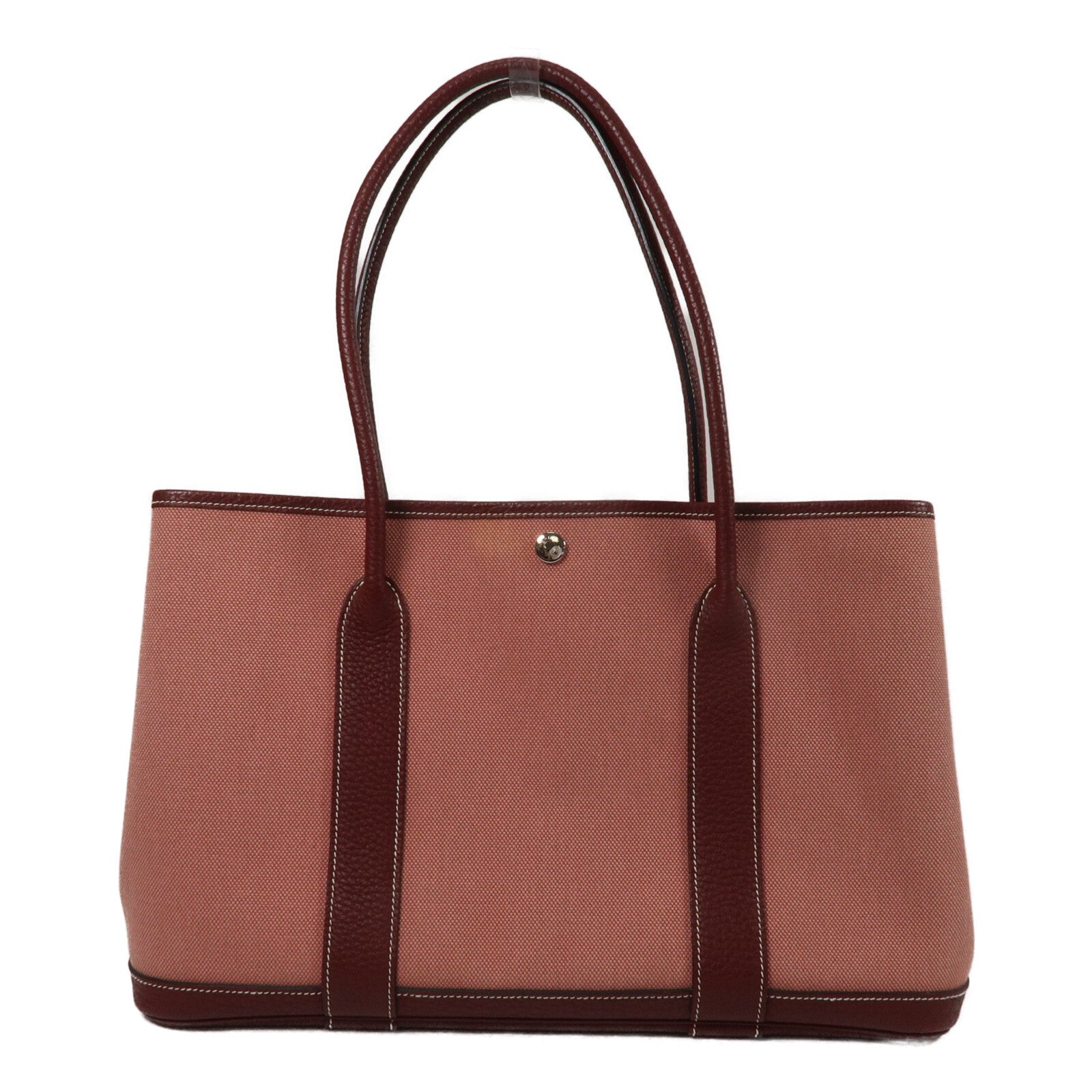 HERMES Negonda皮革/Toile帆布GardenParty 39手挽袋Rose Sakura/Rough H