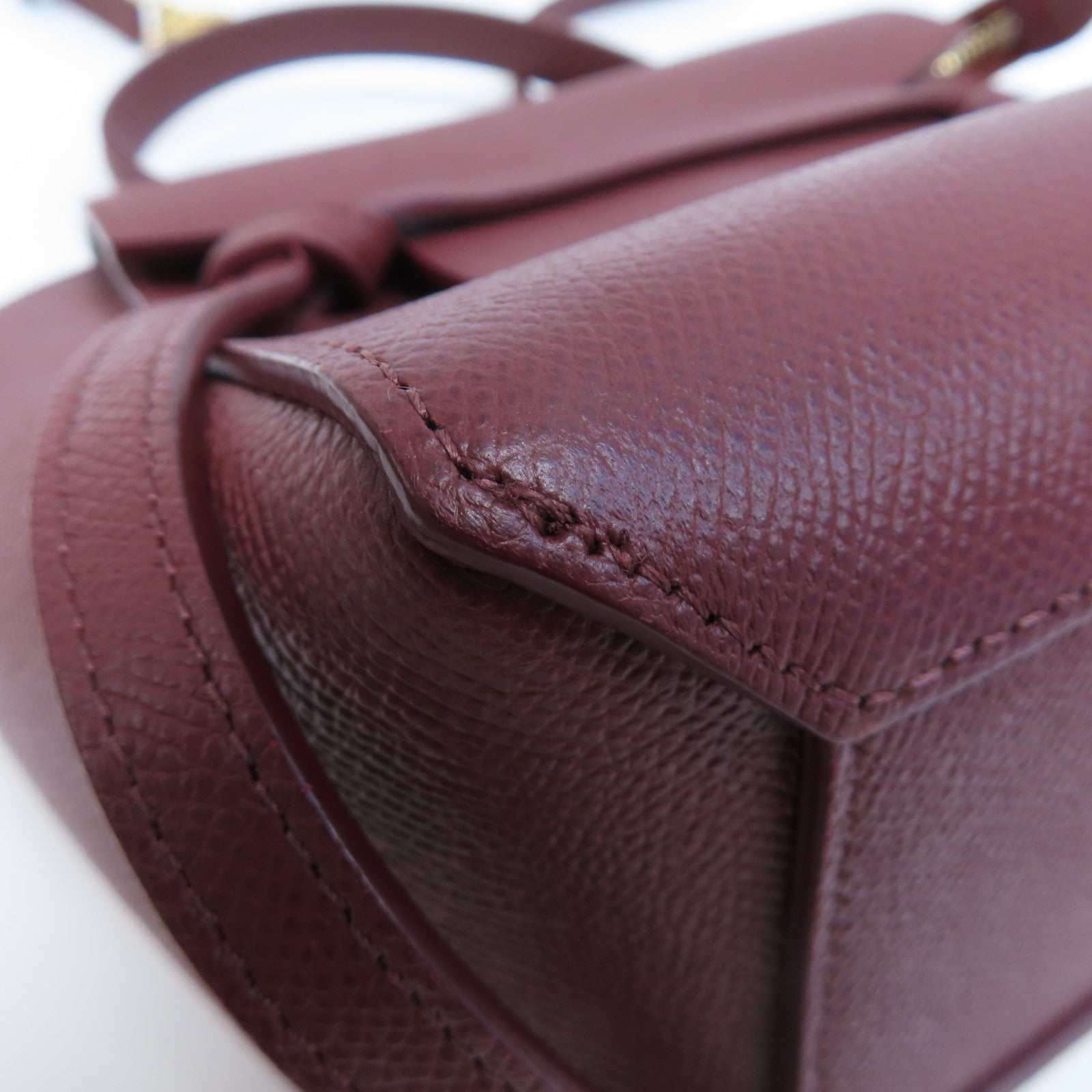 CELINE 牛皮皮革Nano Belt Bag金扣手挽肩背兩用袋紅色