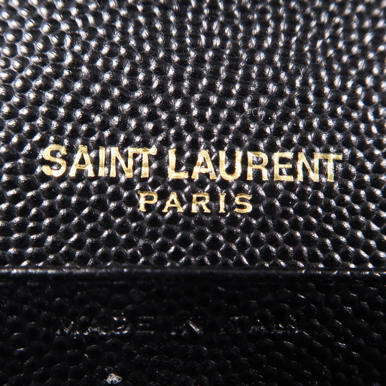 SAINT LAURENT 牛皮皮革Chain Shoulder金扣鏈帶肩背袋黑色