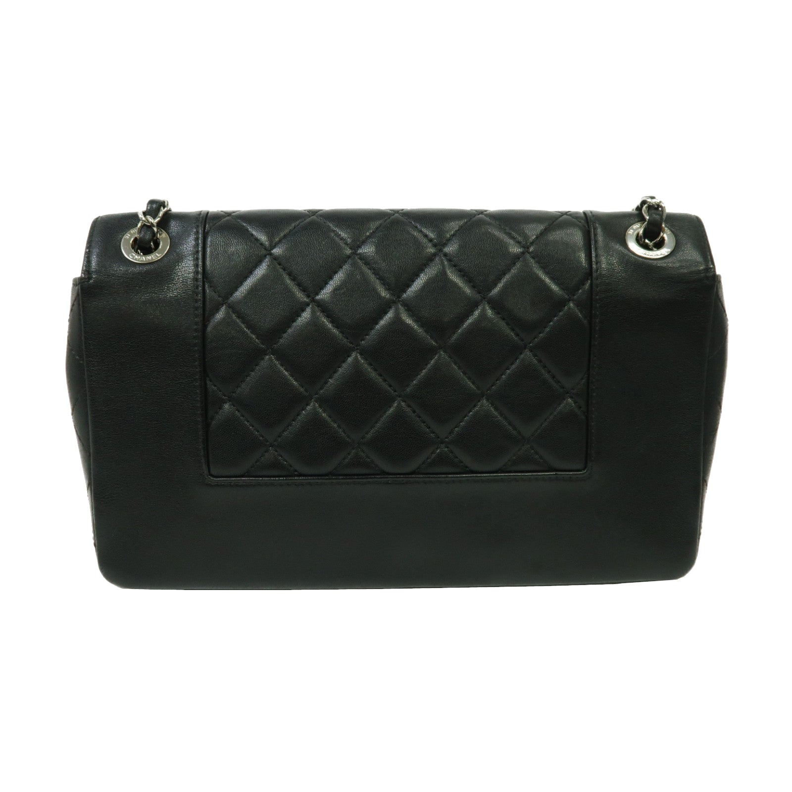 CHANEL 【激減優惠】菱格牛皮皮革Mademoiselle Chain Shoulder Bag銀扣鏈帶肩背袋黑色