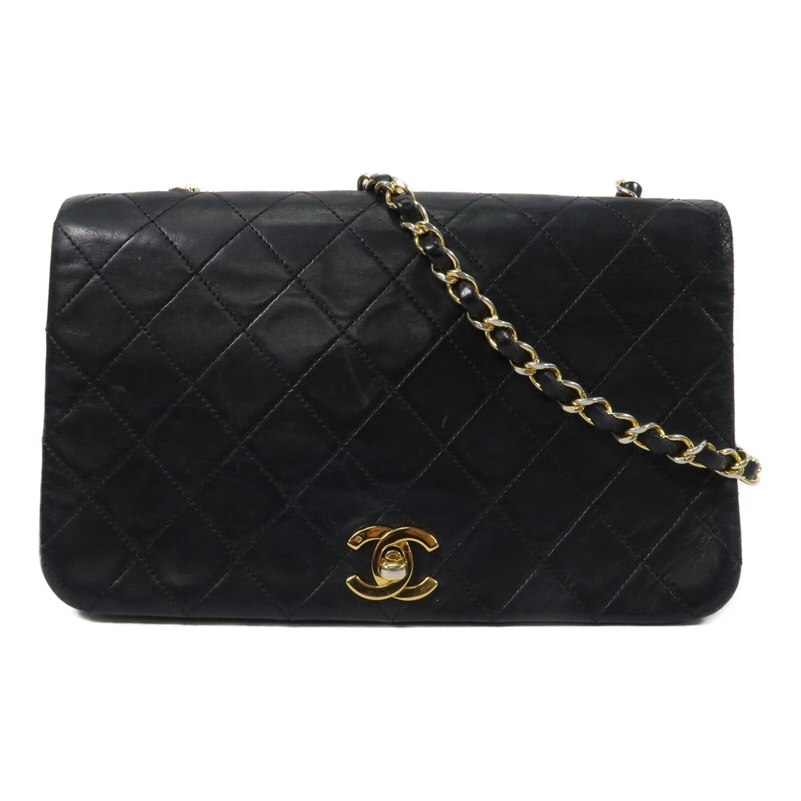 CHANEL 羊皮皮革Vintage Chain Shoulder鏈帶肩背袋