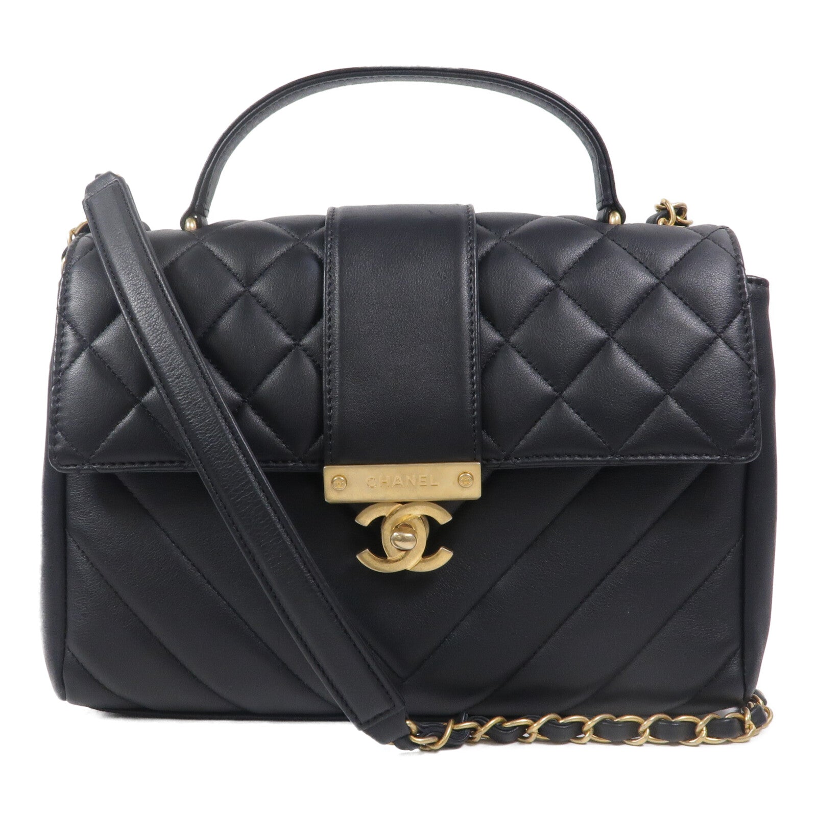CHANEL 羊皮皮革In The City Top Handle Flap Bag手挽肩背兩用袋