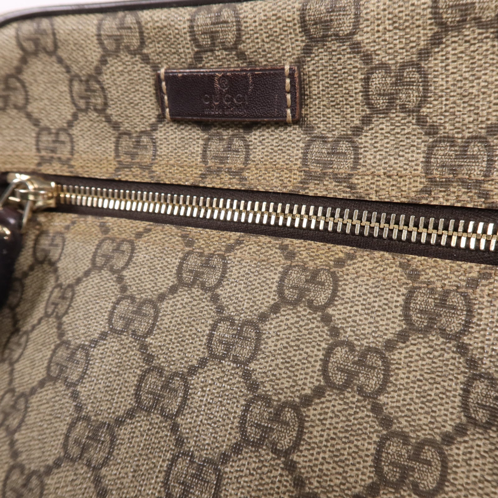 GUCCI 塗層帆布Shoulder Bag金扣肩背袋