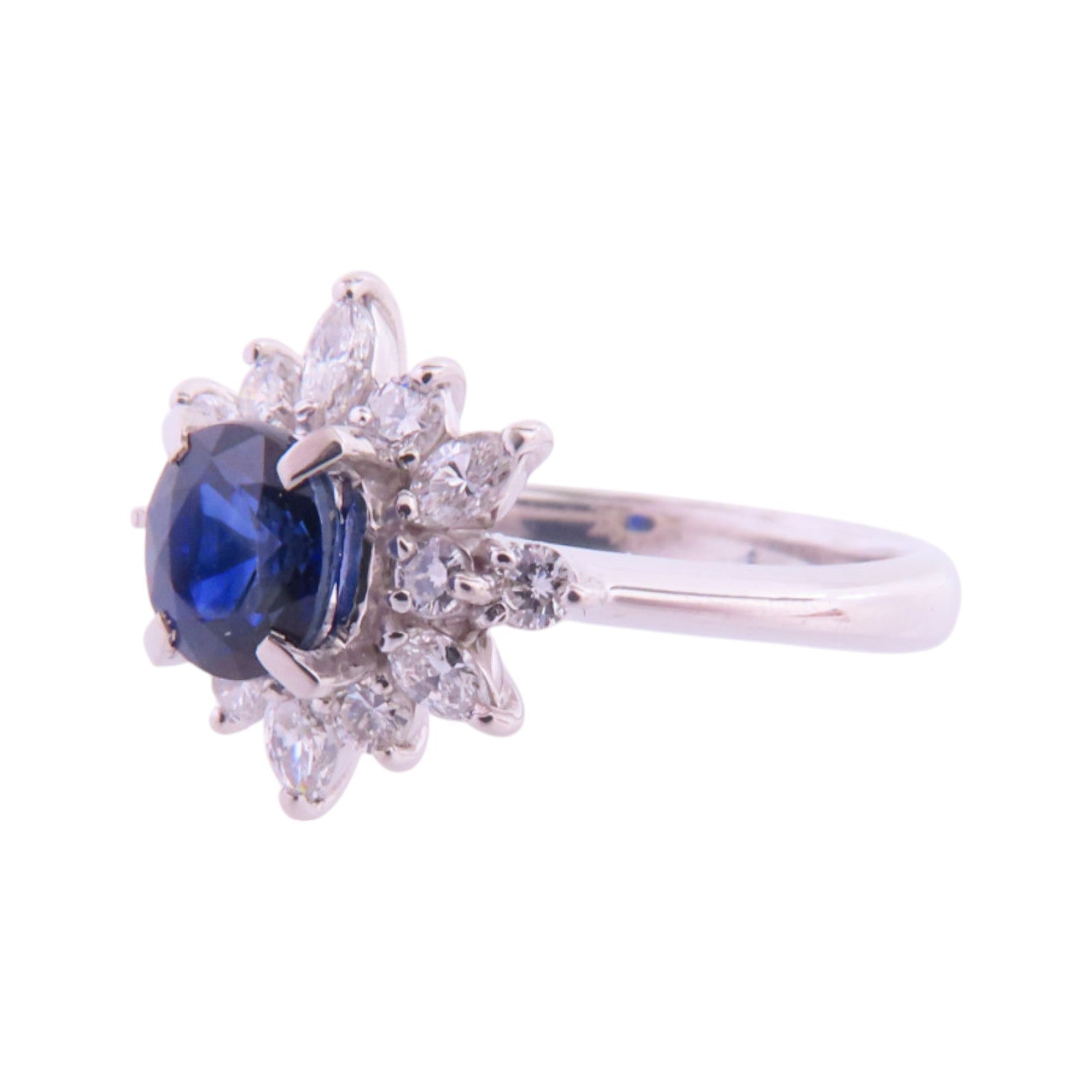 JEWELRY Sapphire Diamond Ring US#5.25 PT900 Platinum