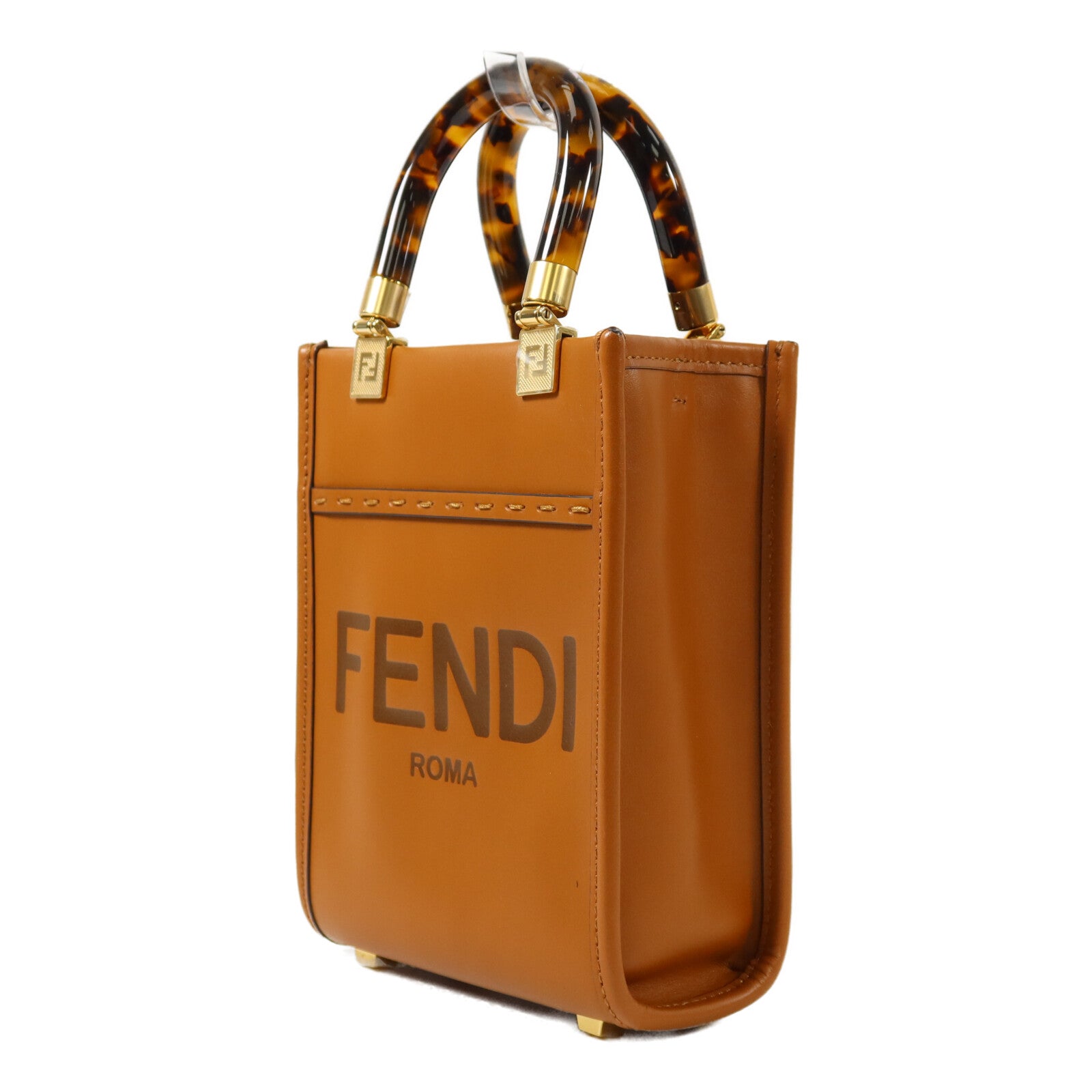 FENDI 牛皮皮革Mini Sunshine Shopper手挽肩背兩用袋