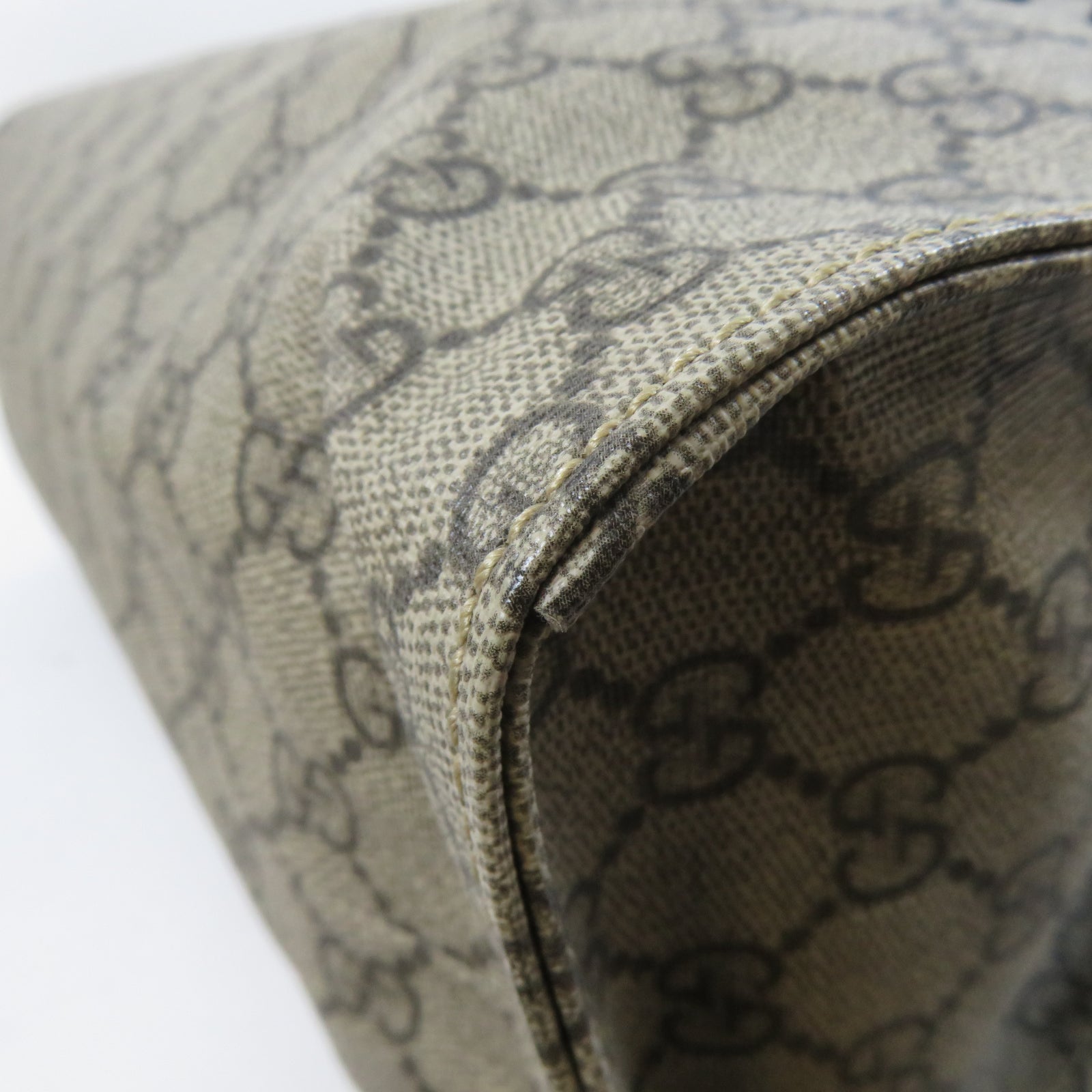 GUCCI 塗層帆布Disney x Gucci Donald Duck 2 Way Shoulder金扣手挽肩背兩用袋啡色