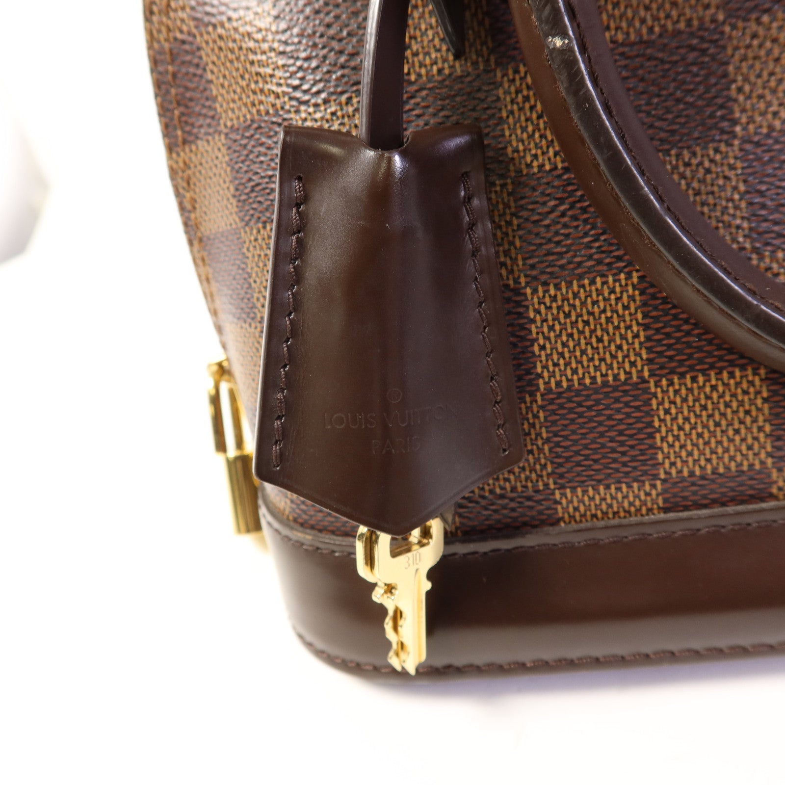 LOUIS VUITTON Damier Alma BB金扣手挽肩背兩用袋棕色