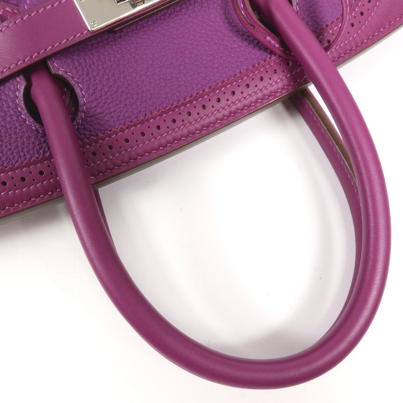 HERMES Swift皮革Birkin 30 Ghillies銀扣手挽袋Anemone