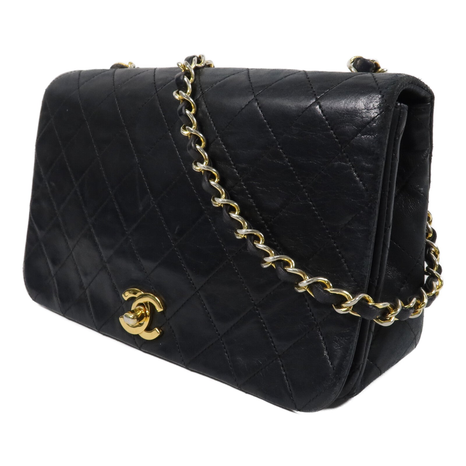 CHANEL 羊皮皮革Vintage Chain Shoulder鏈帶肩背袋