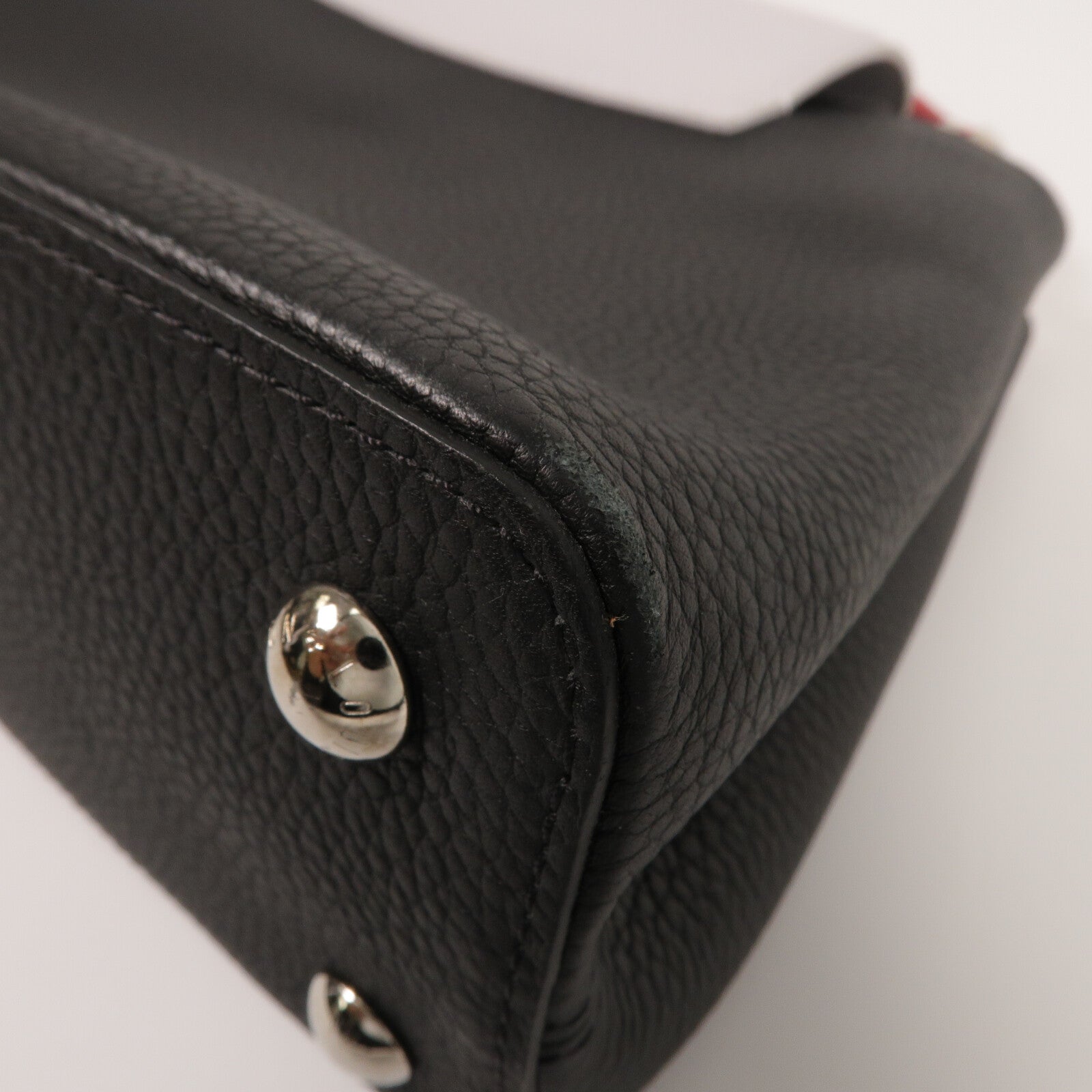 LOUIS VUITTON Taurillon Capucines MM手挽肩背兩用袋
