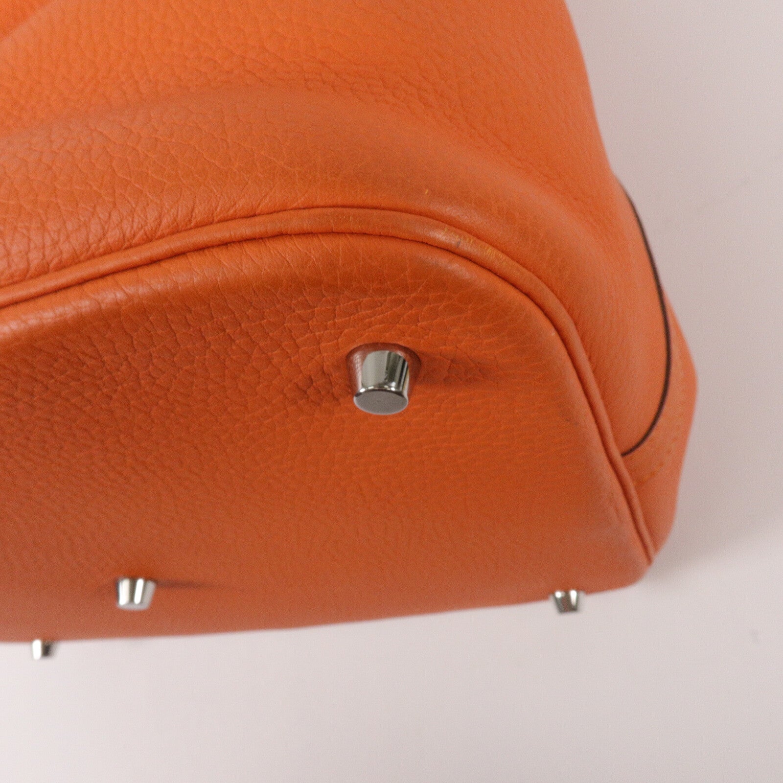 HERMES Clemence皮革Picotin GM手挽袋Orange