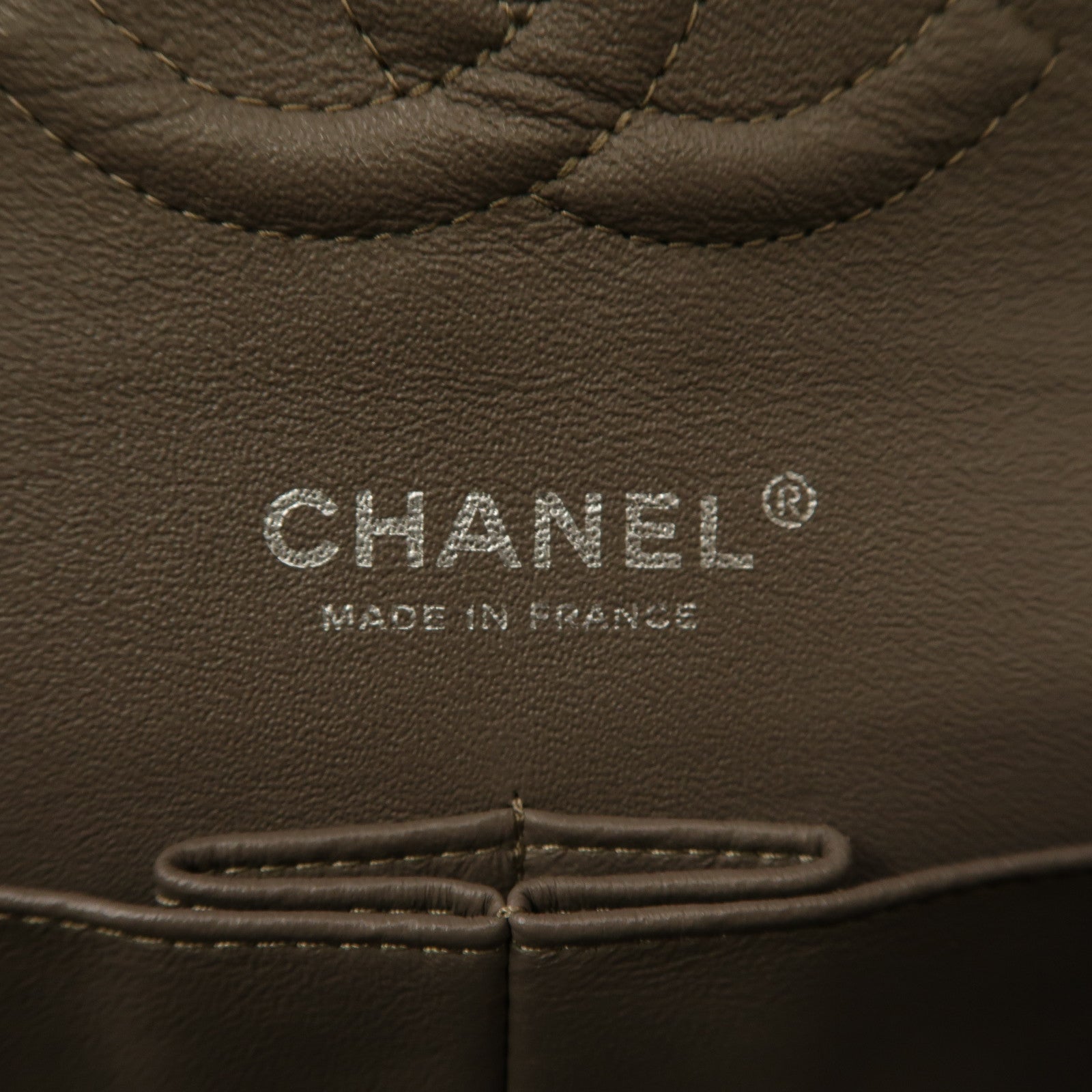 CHANEL 【激減優惠】菱格漆皮皮革Classic Flap 25銀扣鏈帶肩背袋綠色/灰色