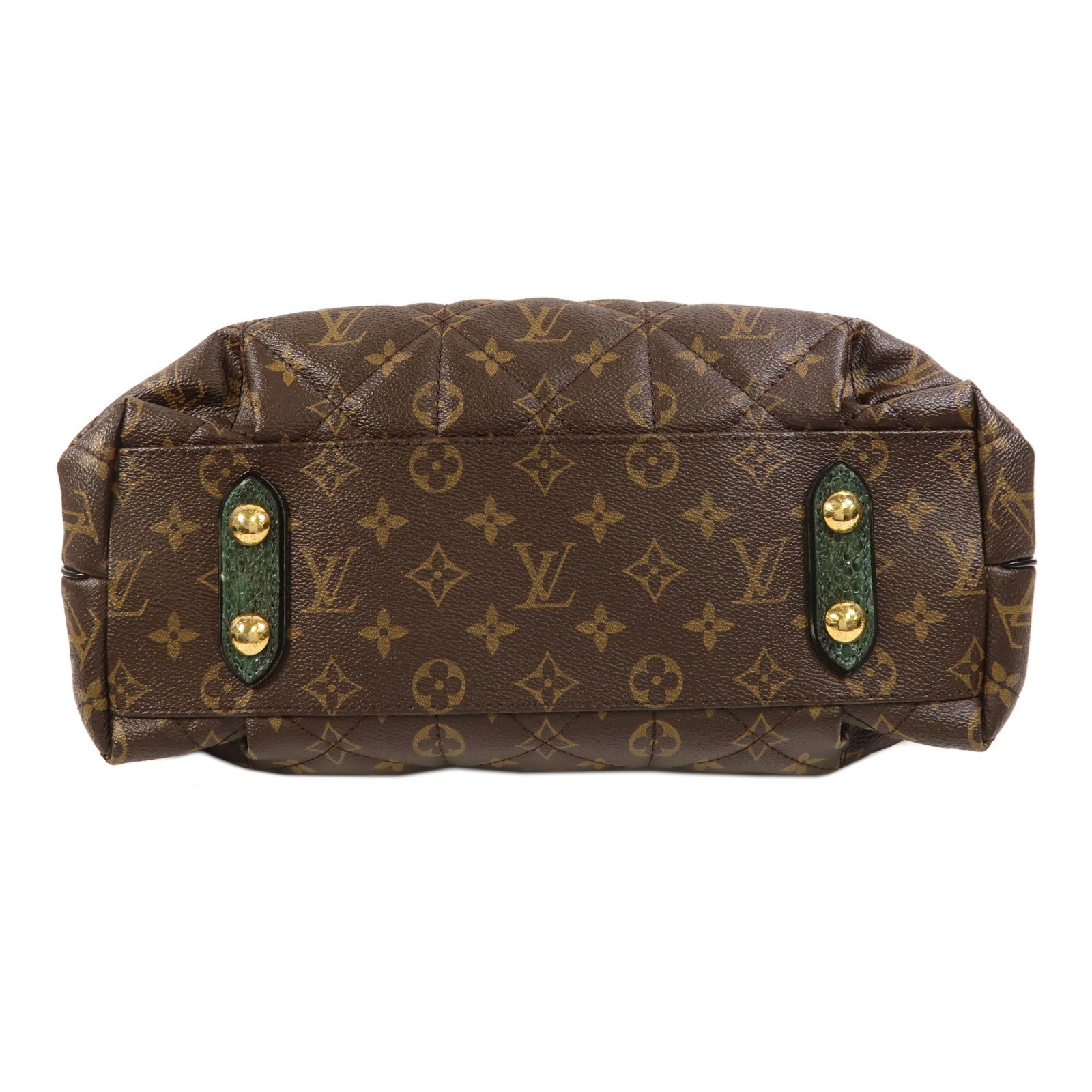 LOUIS VUITTON 蛇皮皮革/鴕鳥皮革/Monogram Etoile Exotique金扣手挽肩背兩用袋