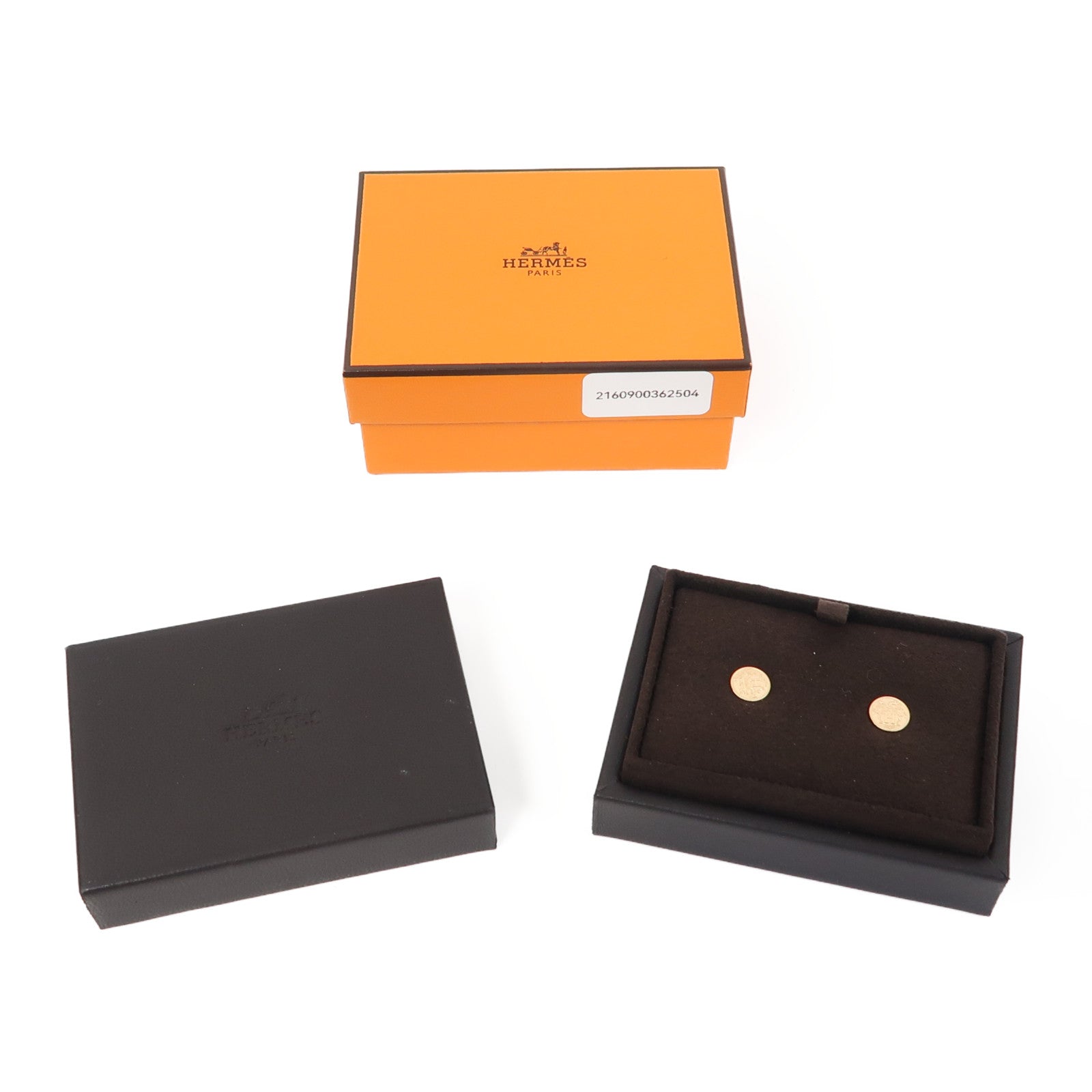 HERMES 18K玫瑰金Ex-Libris Earrings耳環