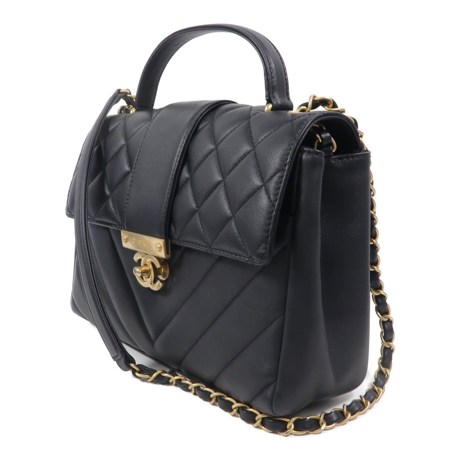 CHANEL 羊皮皮革In The City Top Handle Flap Bag手挽肩背兩用袋
