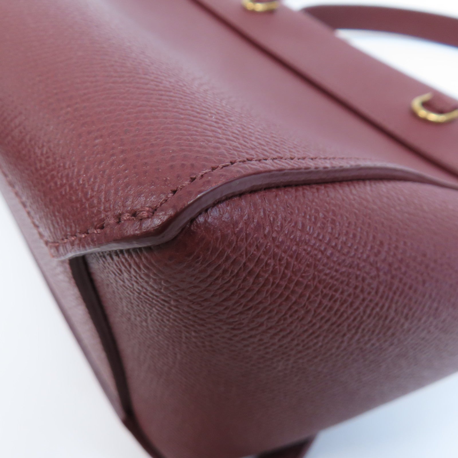 CELINE 牛皮皮革Nano Belt Bag金扣手挽肩背兩用袋紅色