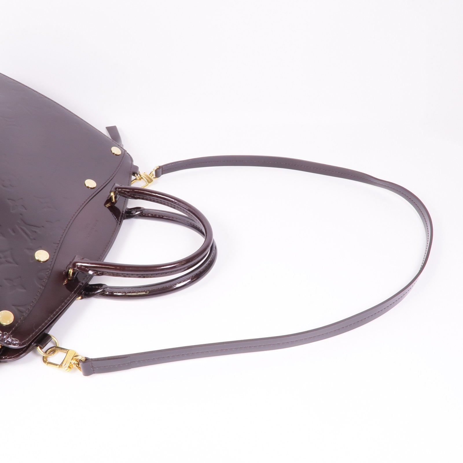 LOUIS VUITTON LV GHW Brea MM 2 Way Shoulder Bag M50597 Vernis Dark Brown