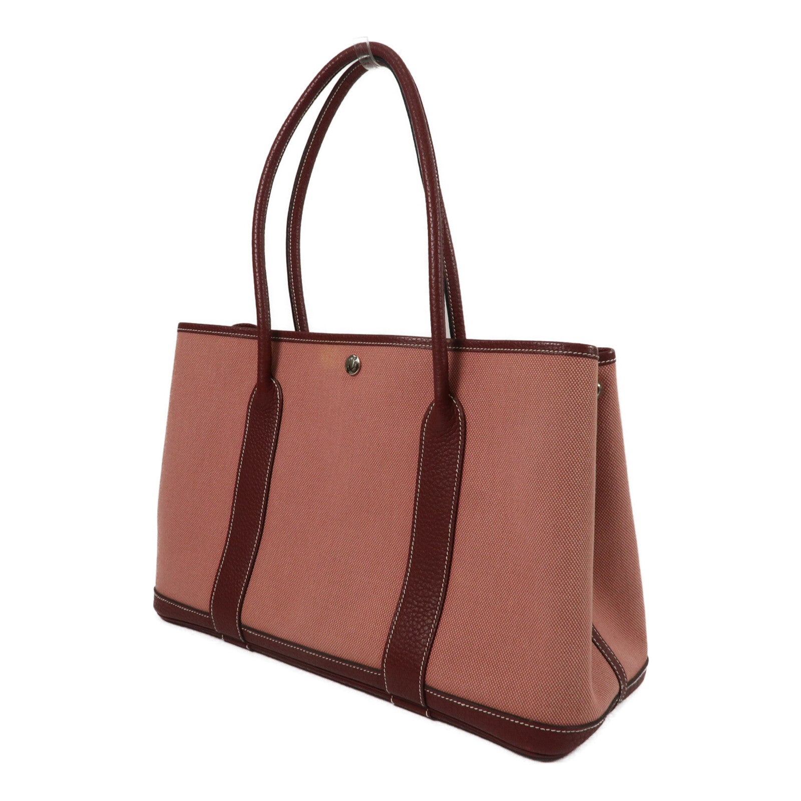 HERMES Negonda皮革/Toile帆布GardenParty 39手挽袋Rose Sakura/Rough H