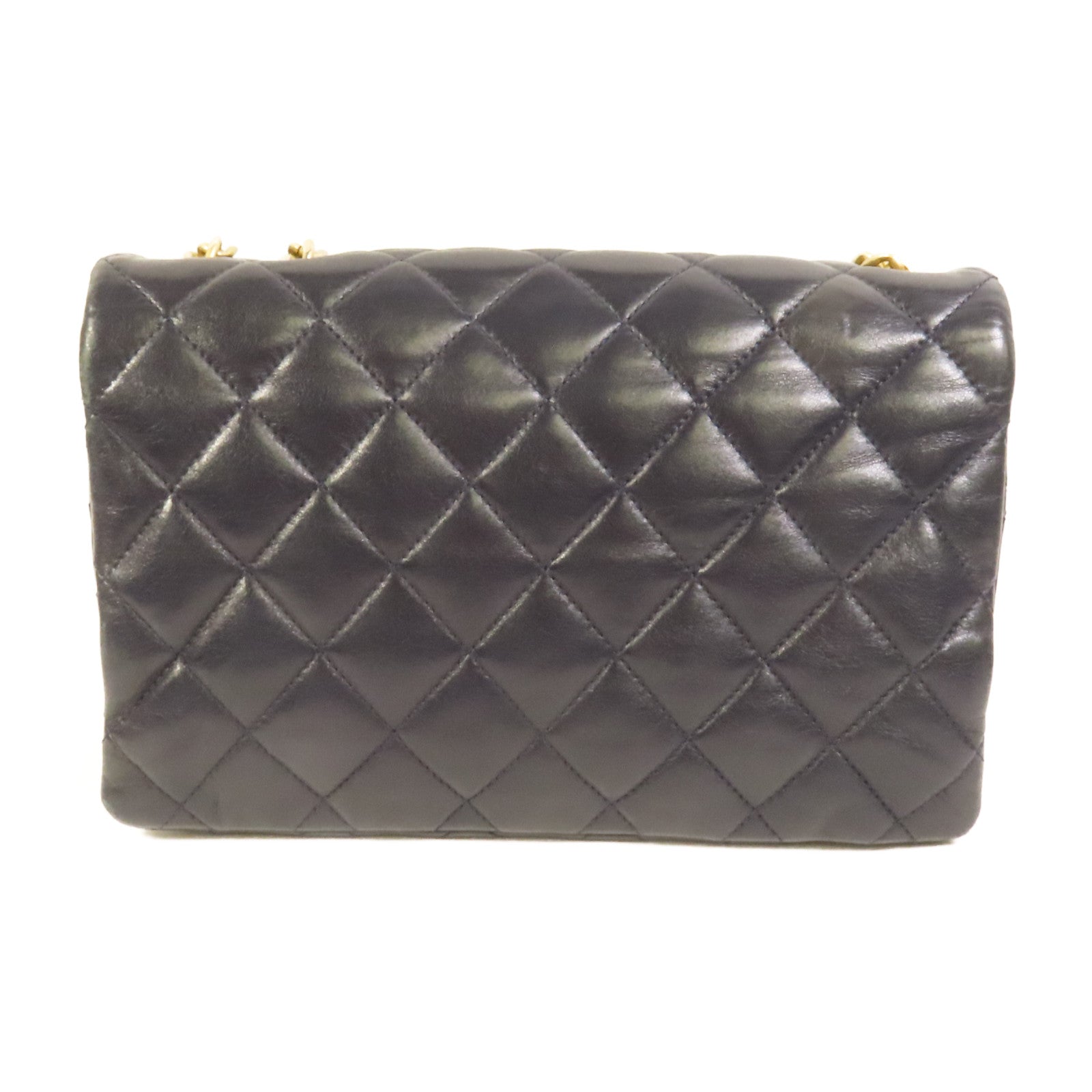 CHANEL 羊皮皮革Chain Shoulder金扣鏈帶肩背袋