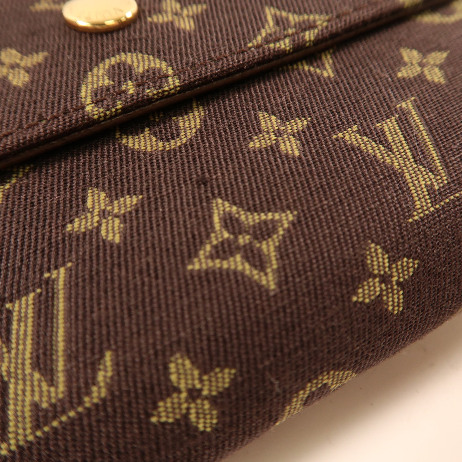 LOUIS VUITTON 帆布Wallet金扣錢包啡色