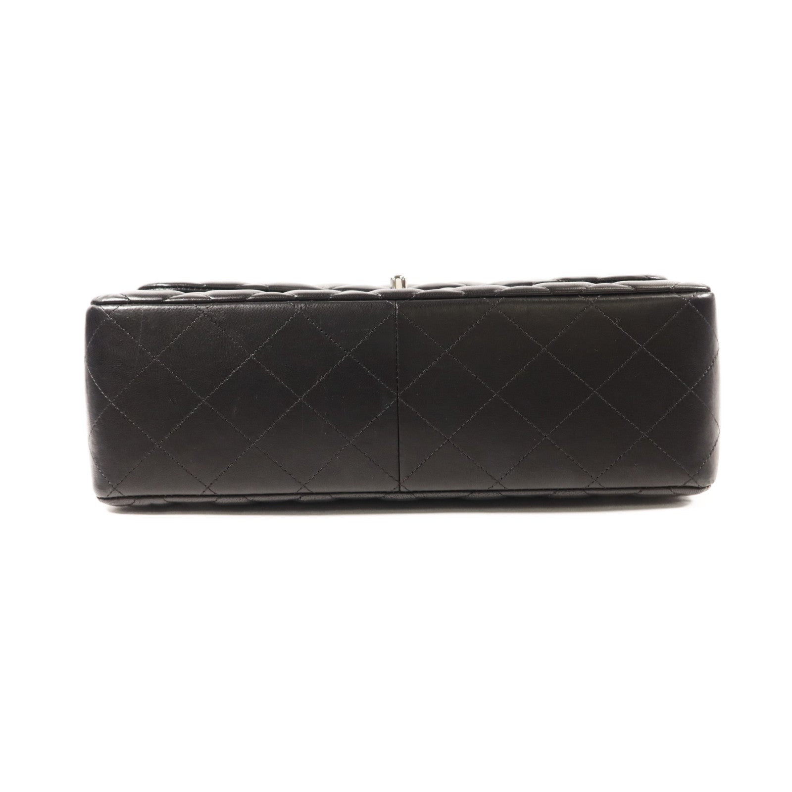 CHANEL 羊皮皮革Large Classic銀扣鏈帶肩背袋