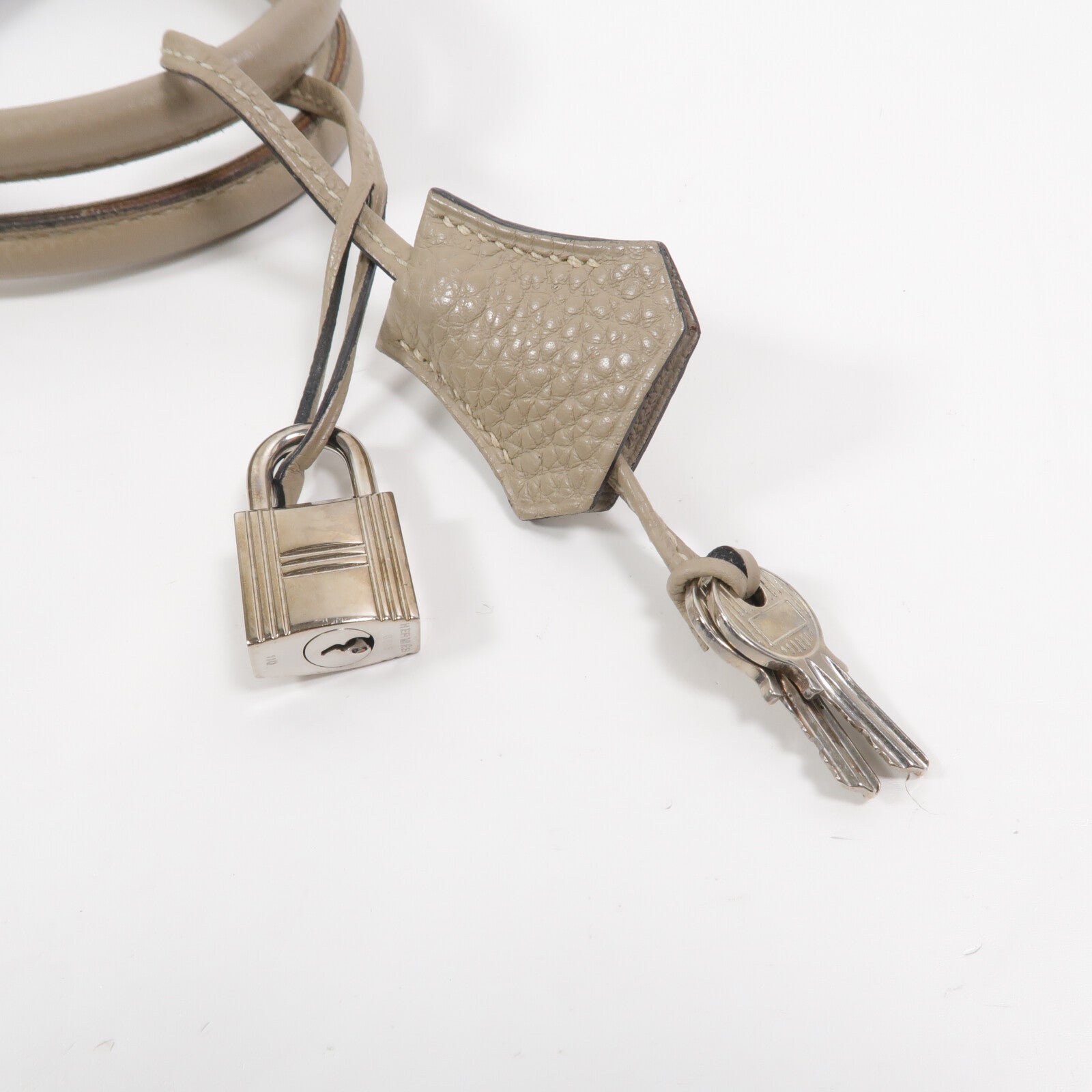 HERMES Clemence皮革Birkin 30手挽袋Gris Tourterelle