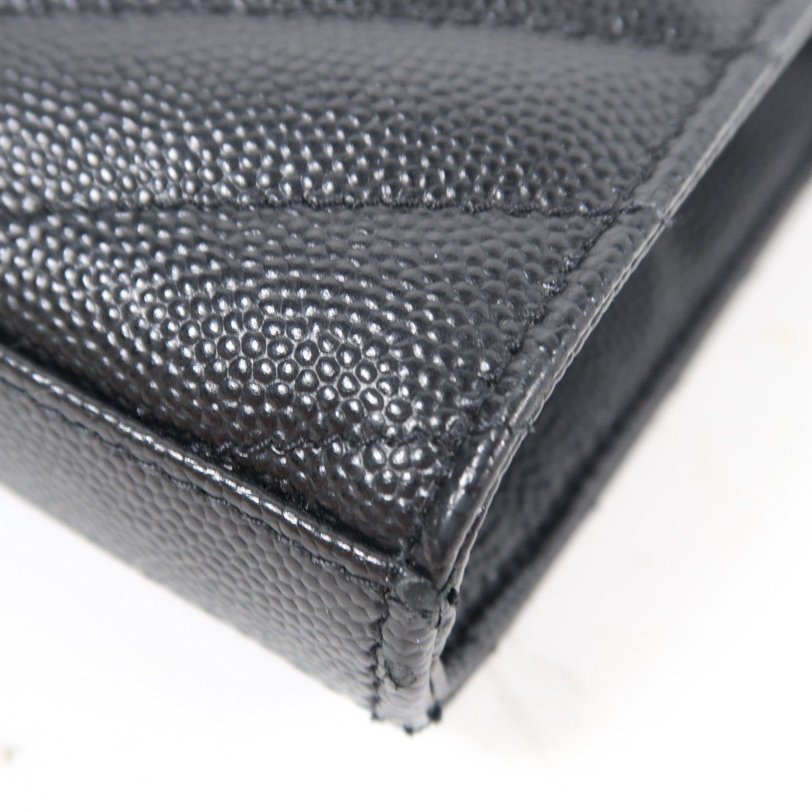 SAINT LAURENT 牛皮皮革Chain Shoulder金扣鏈帶肩背袋黑色