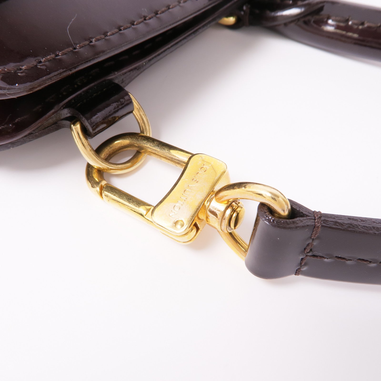 LOUIS VUITTON LV GHW Brea MM 2 Way Shoulder Bag M50597 Vernis Dark Brown