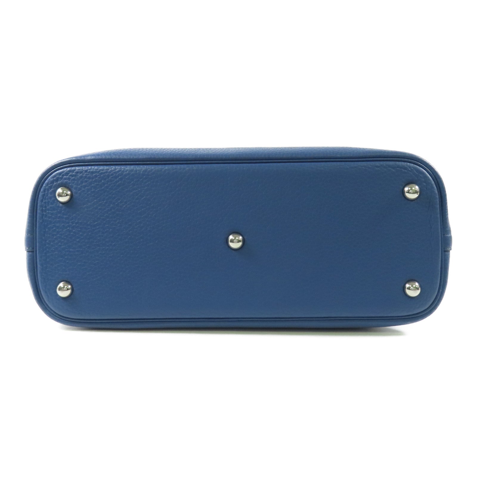 HERMES Clemence皮革Bolide 31銀扣手挽肩背兩用袋7E Bleu Brighton