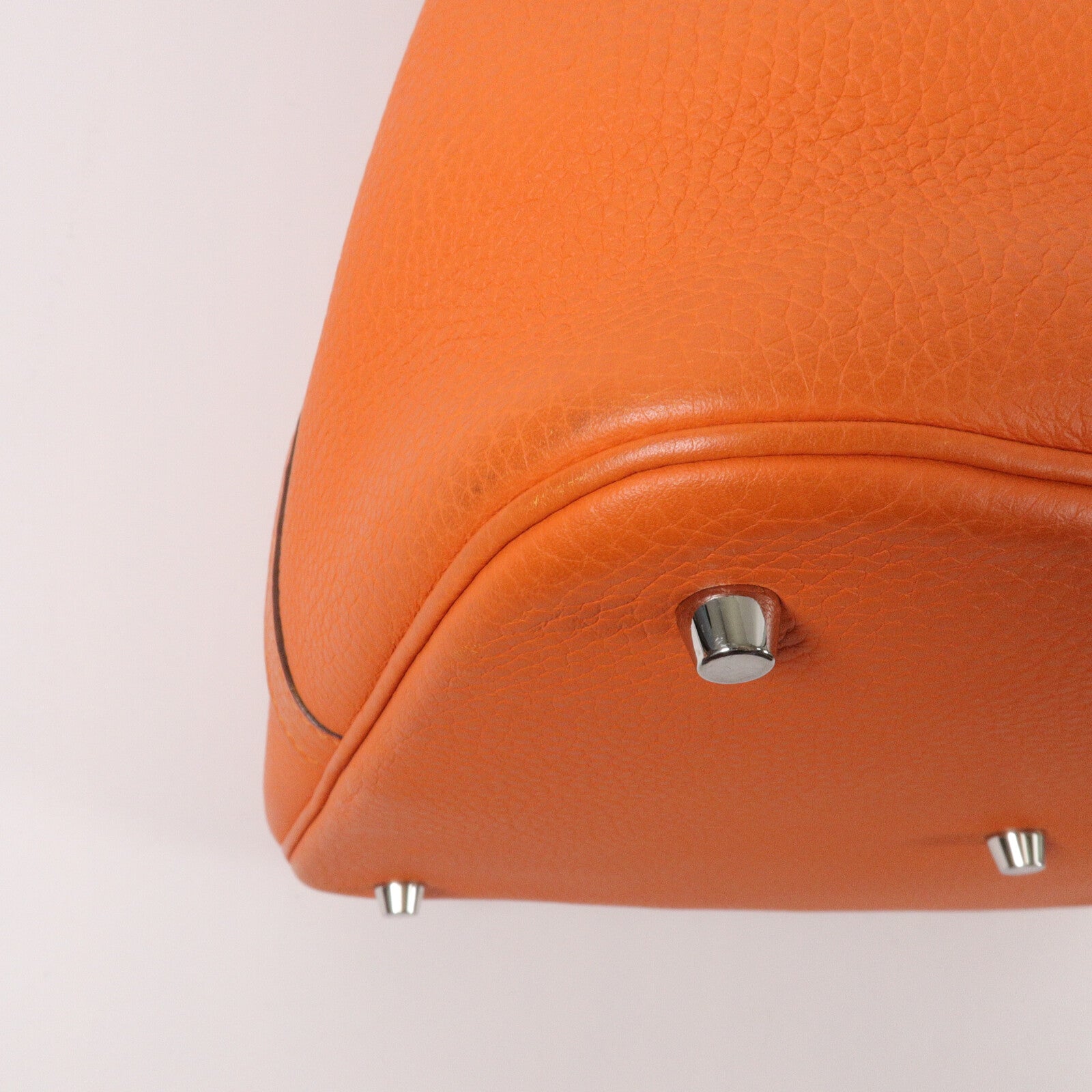 HERMES Clemence皮革Picotin GM手挽袋Orange