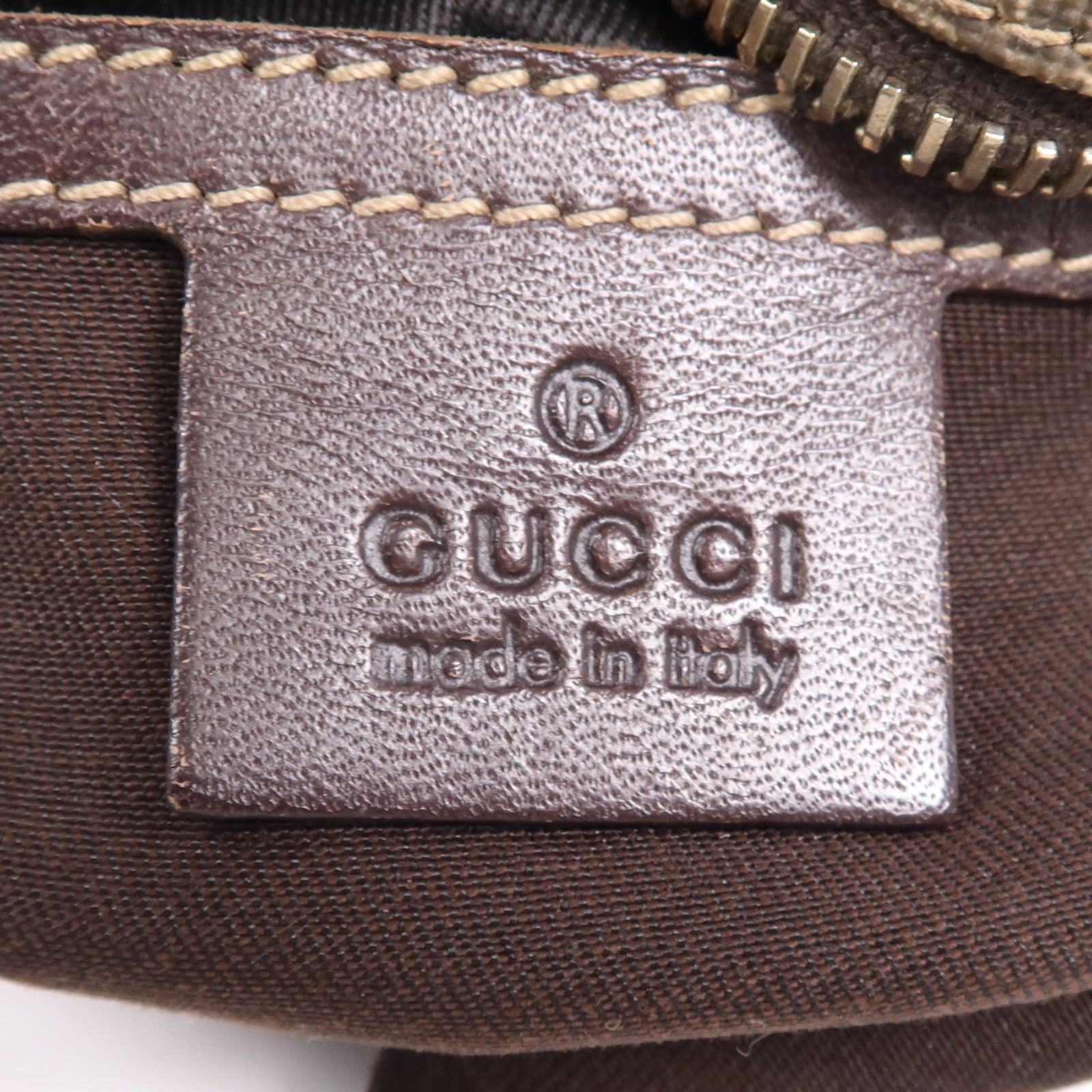 GUCCI 塗層帆布Shoulder Bag金扣肩背袋