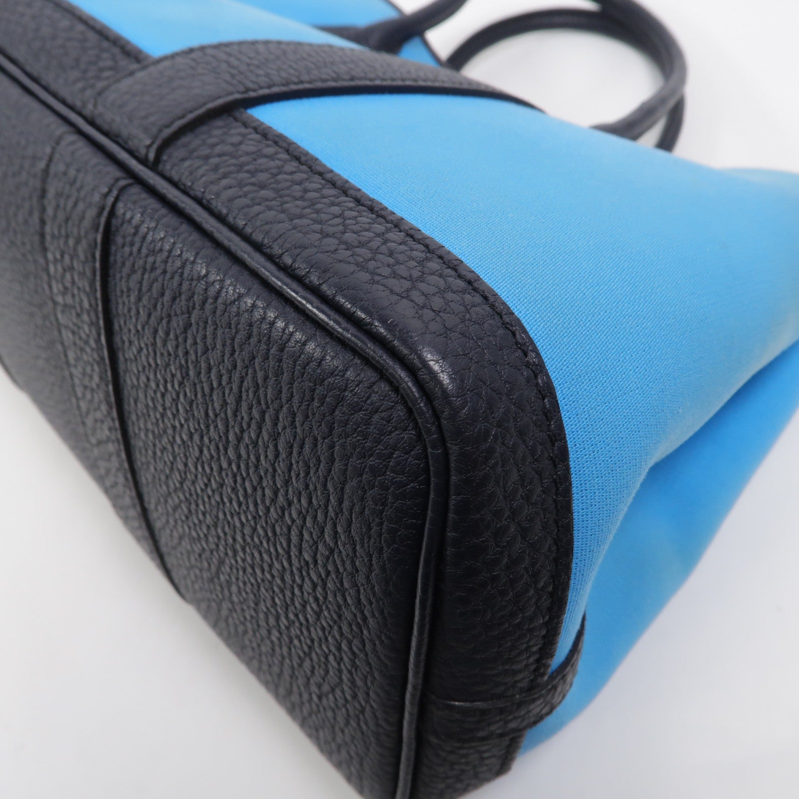HERMES 帆布Garden Party TPM手挽袋Bleu Riviera/Bleu de Prusse