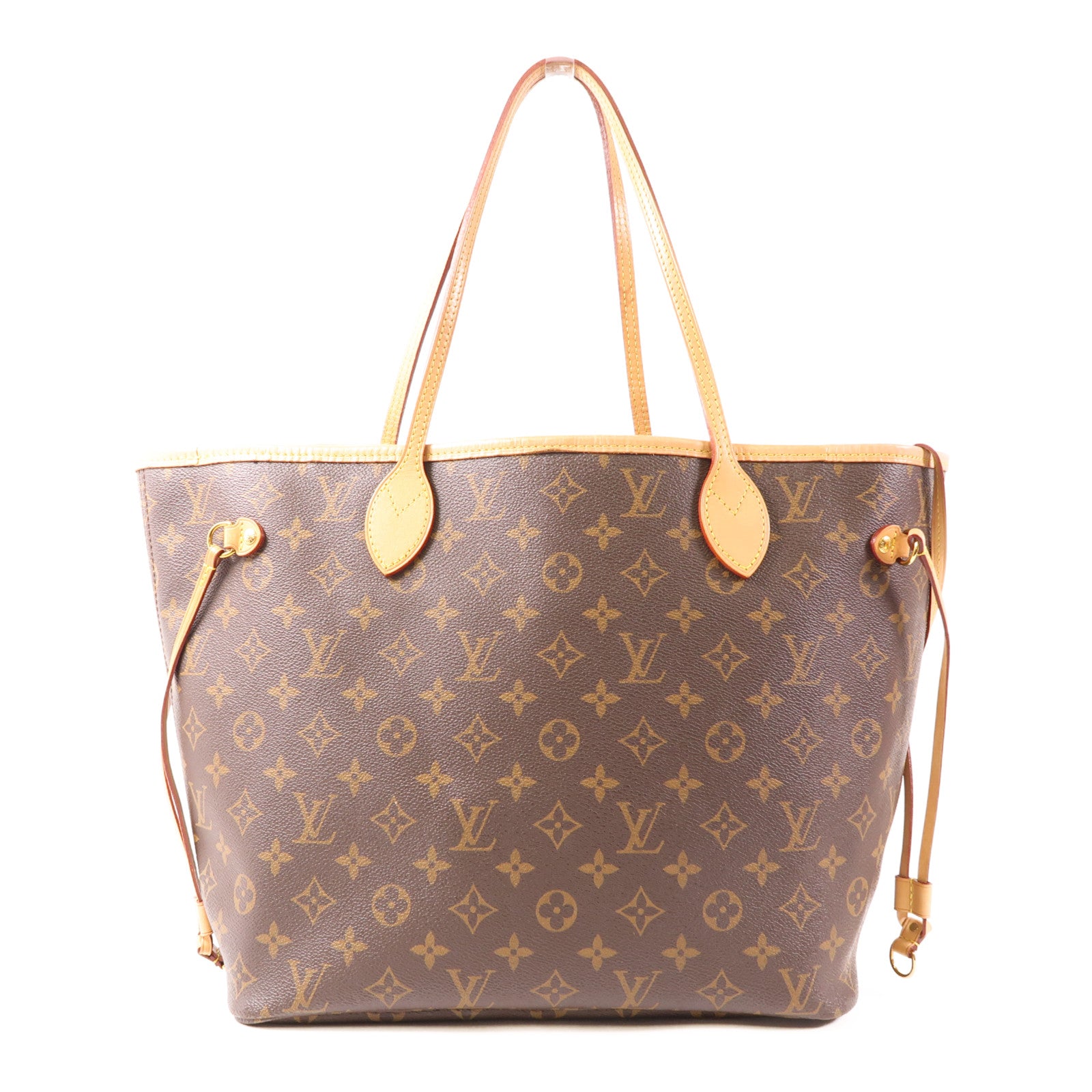 LOUIS VUITTON Monogram Neverfull MM金扣手挽袋