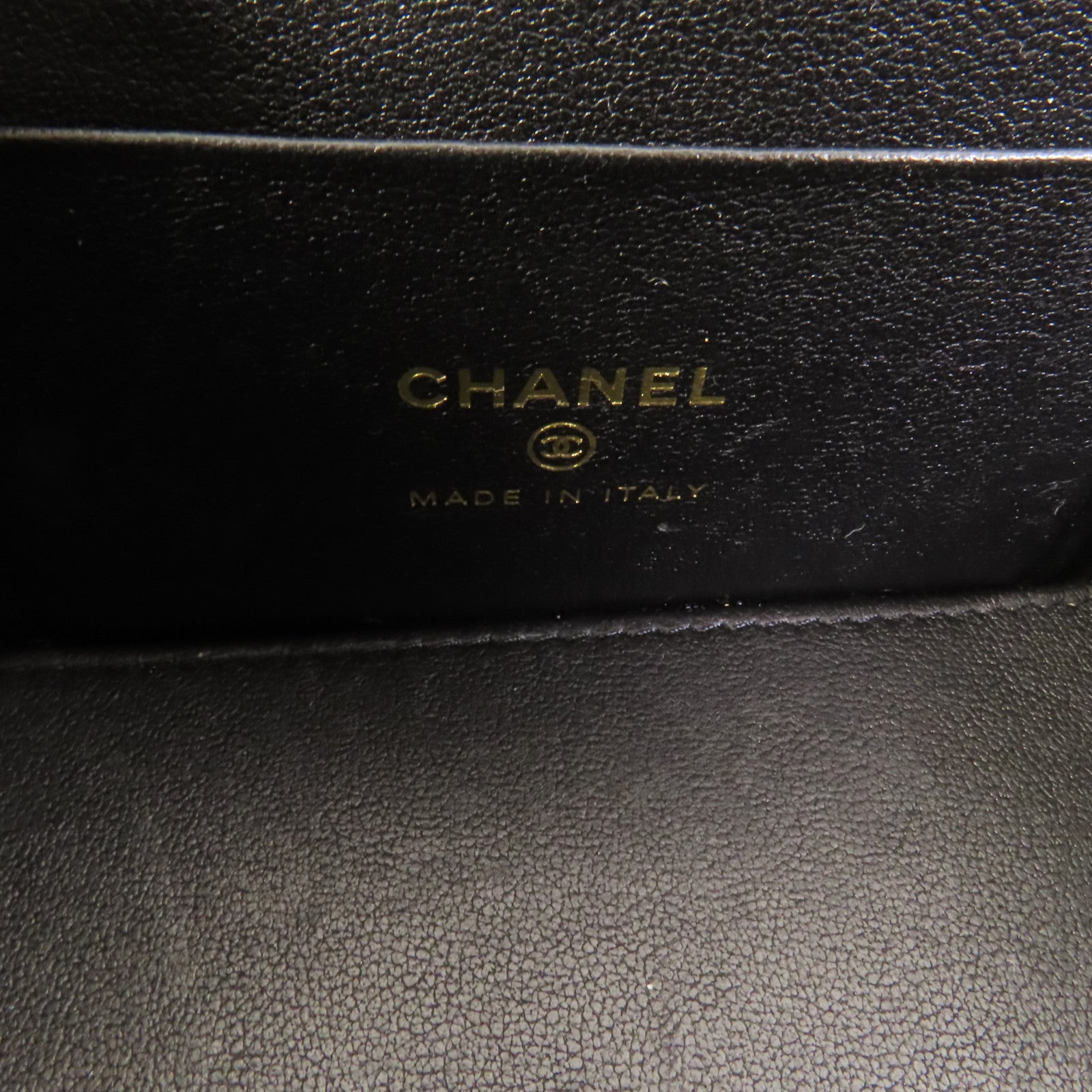 CHANEL 牛皮皮革Vanity Case金扣鏈帶肩背袋