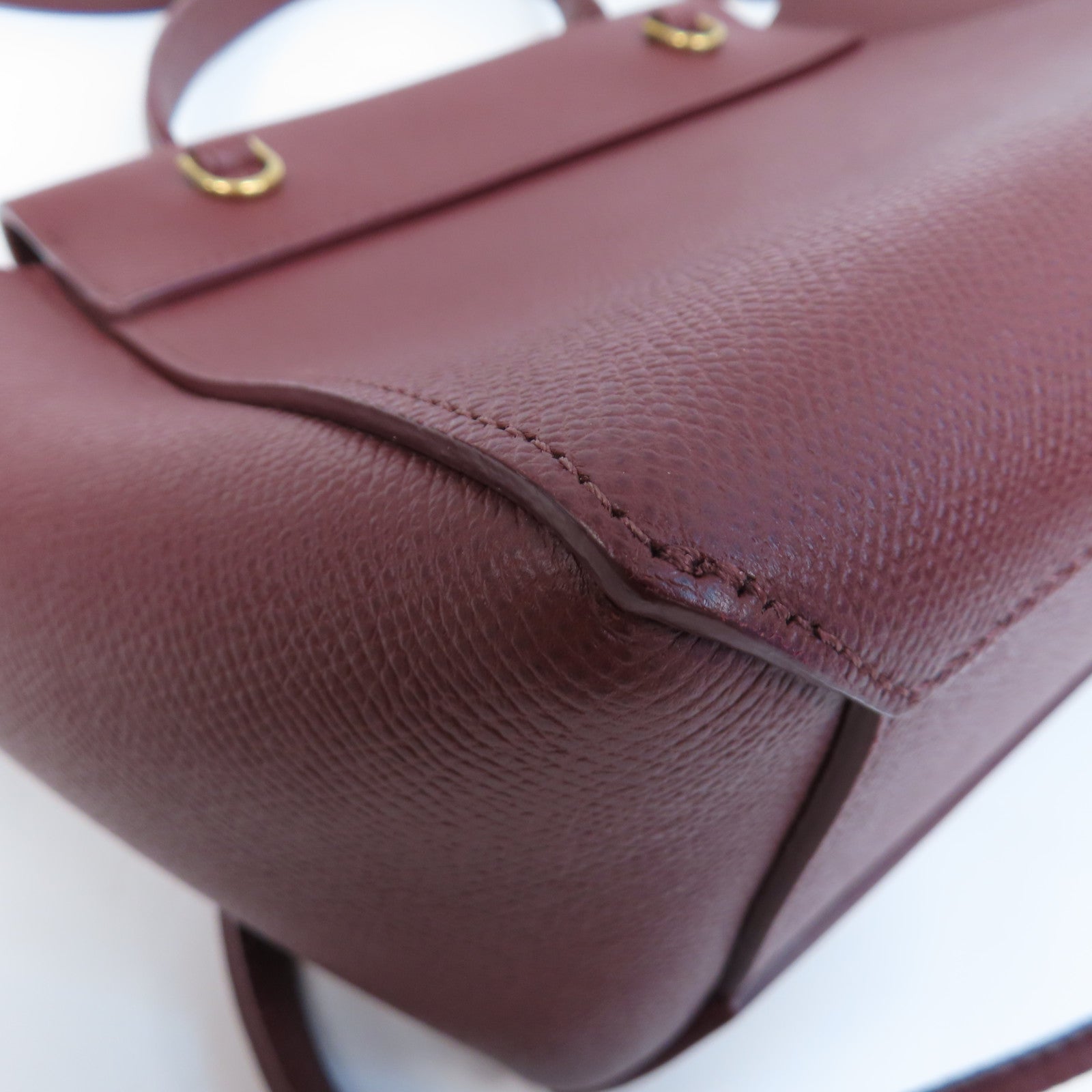 CELINE 牛皮皮革Nano Belt Bag金扣手挽肩背兩用袋紅色