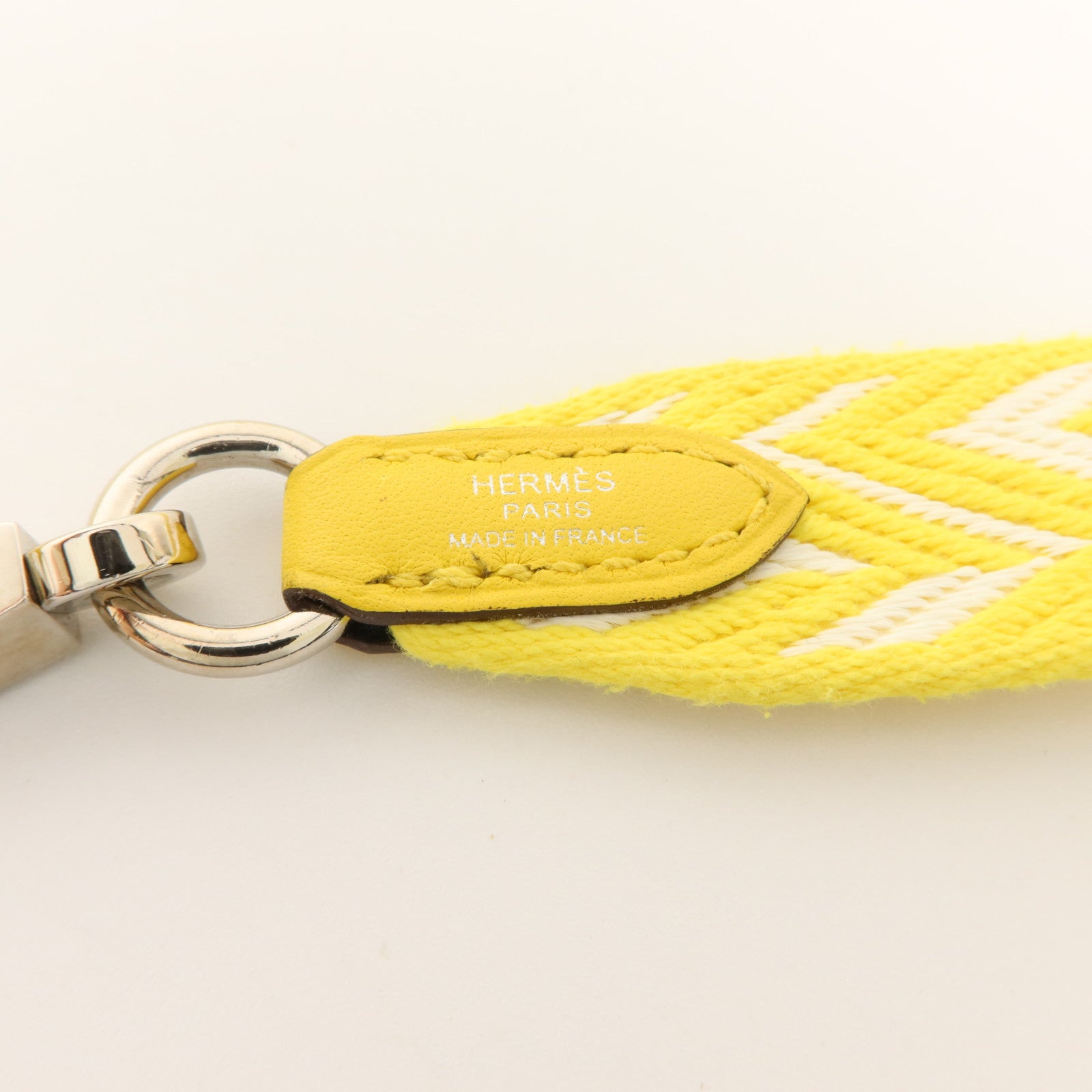 HERMES 帆布/Swift皮革Sangle Zigzag 25mm Bag Strap肩帶Lime