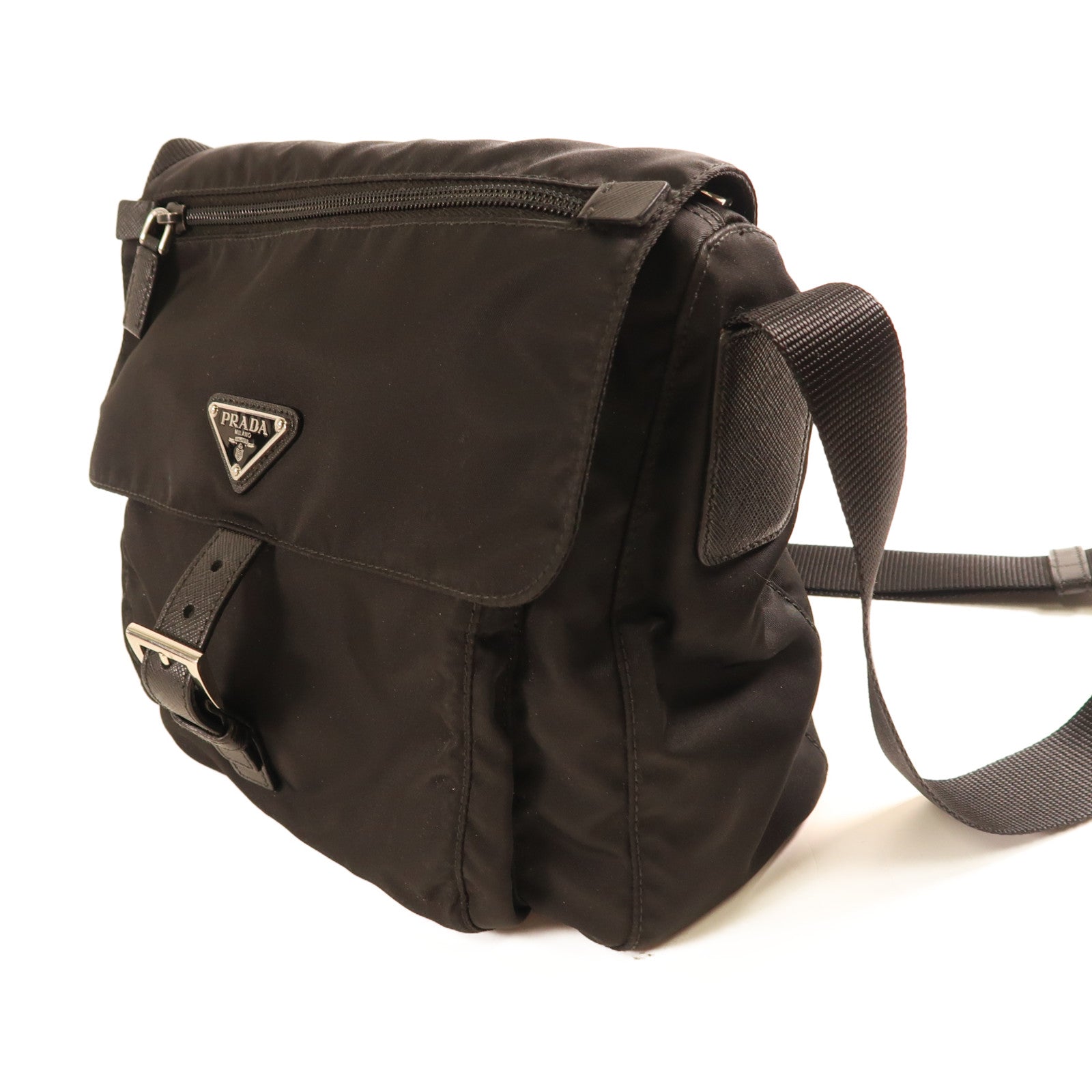 PRADA 尼龍Shoulder Bag銀扣肩背袋