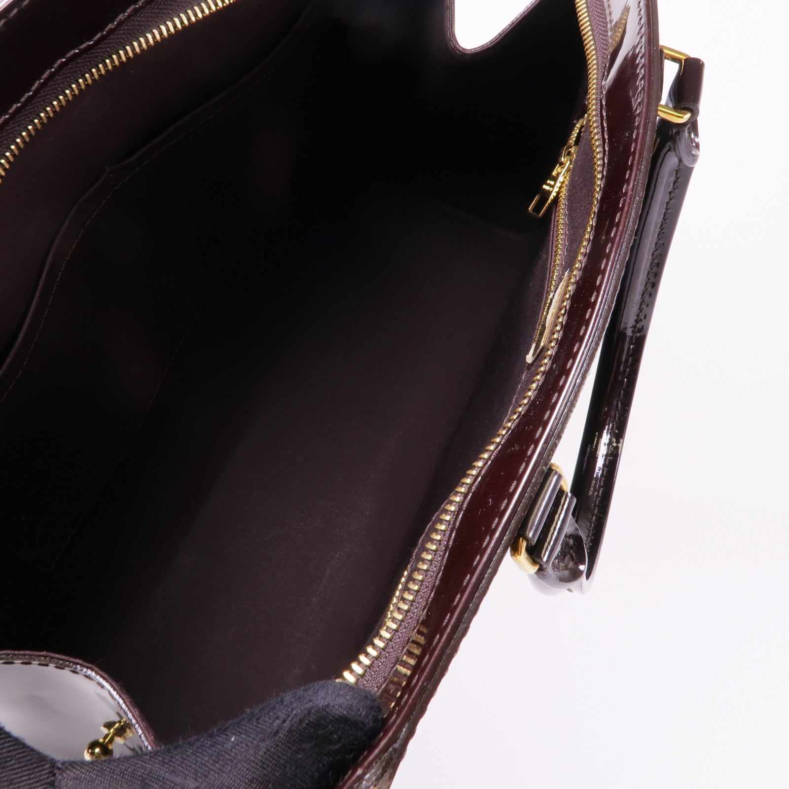 LOUIS VUITTON LV GHW Brea MM 2 Way Shoulder Bag M50597 Vernis Dark Brown