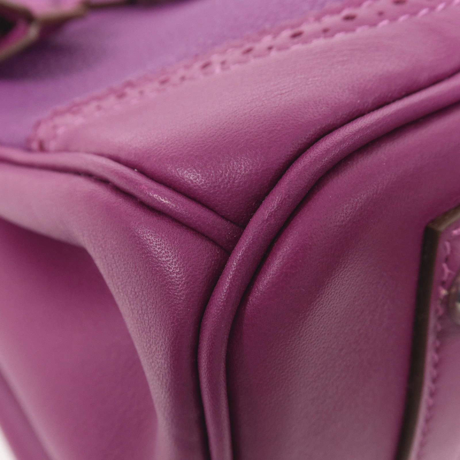 HERMES Swift皮革Birkin 30 Ghillies銀扣手挽袋Anemone
