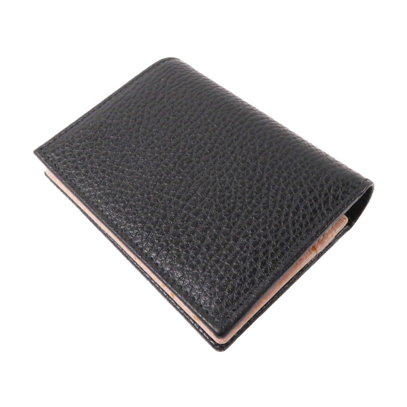 GUCCI 牛皮皮革Wallet金扣折疊錢包黑色