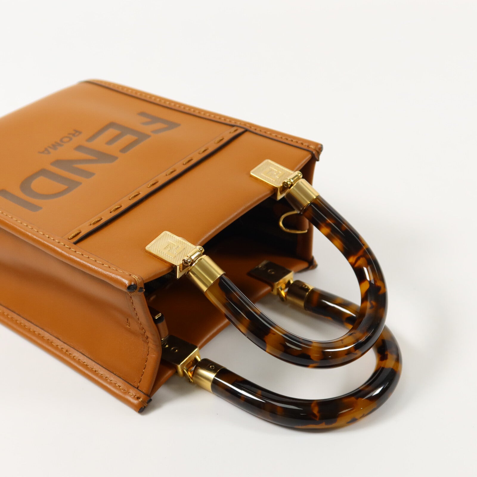 FENDI 牛皮皮革Mini Sunshine Shopper手挽肩背兩用袋