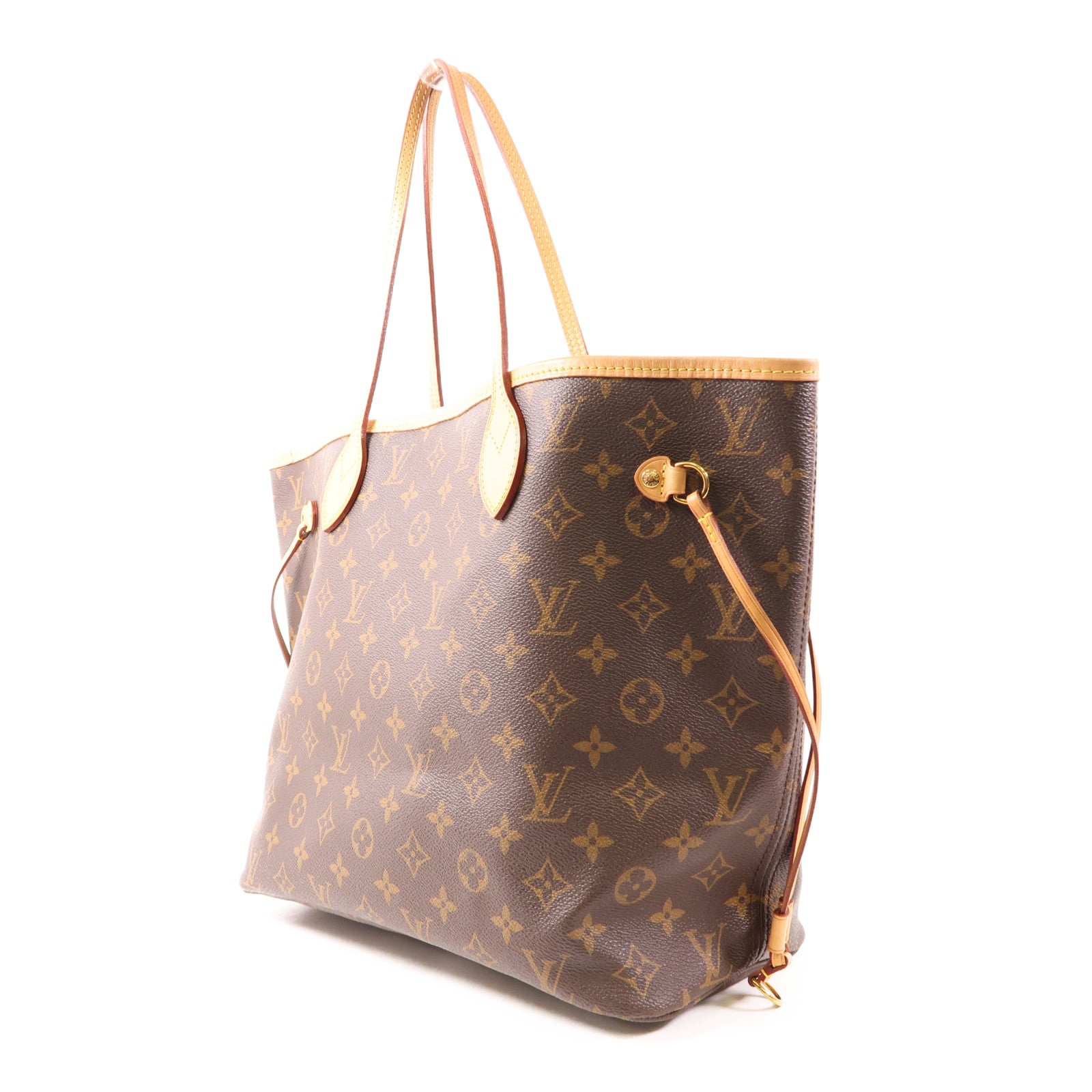 LOUIS VUITTON Monogram Neverfull MM金扣手挽袋