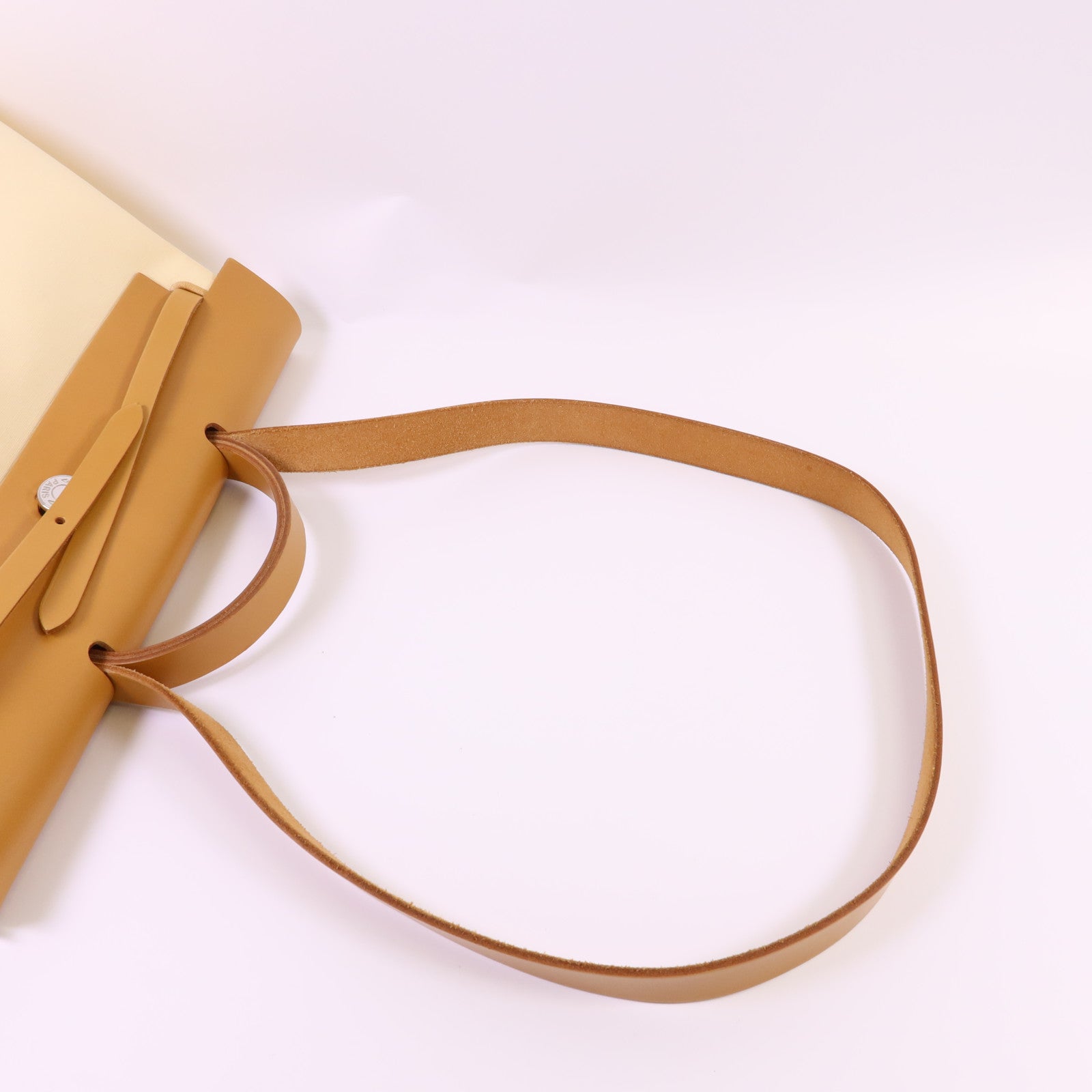 HERMES 帆布Herbag MM銀扣手挽肩背兩用袋