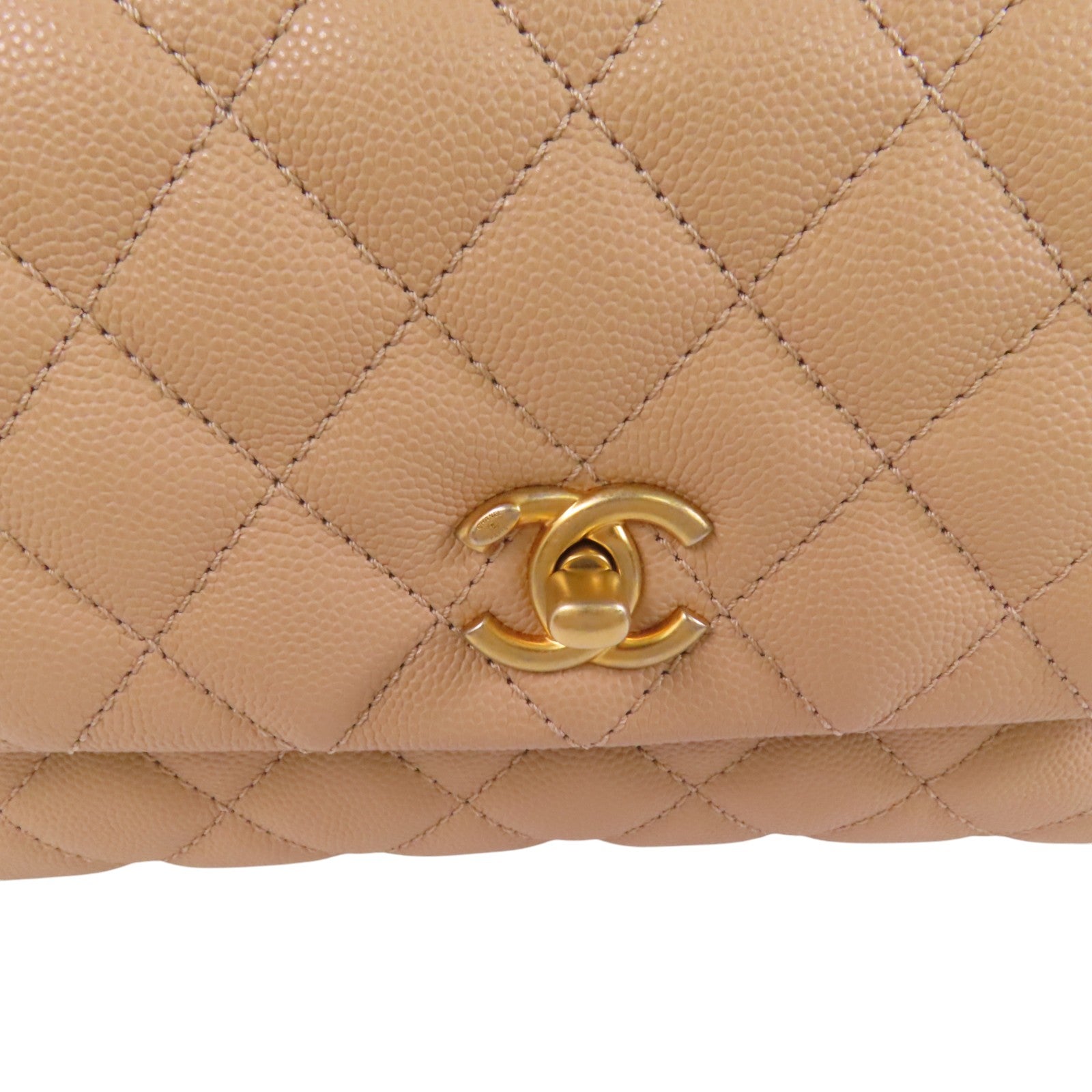 CHANEL 牛皮皮革/蜥蝪皮革Coco Handle金扣手挽肩背兩用袋