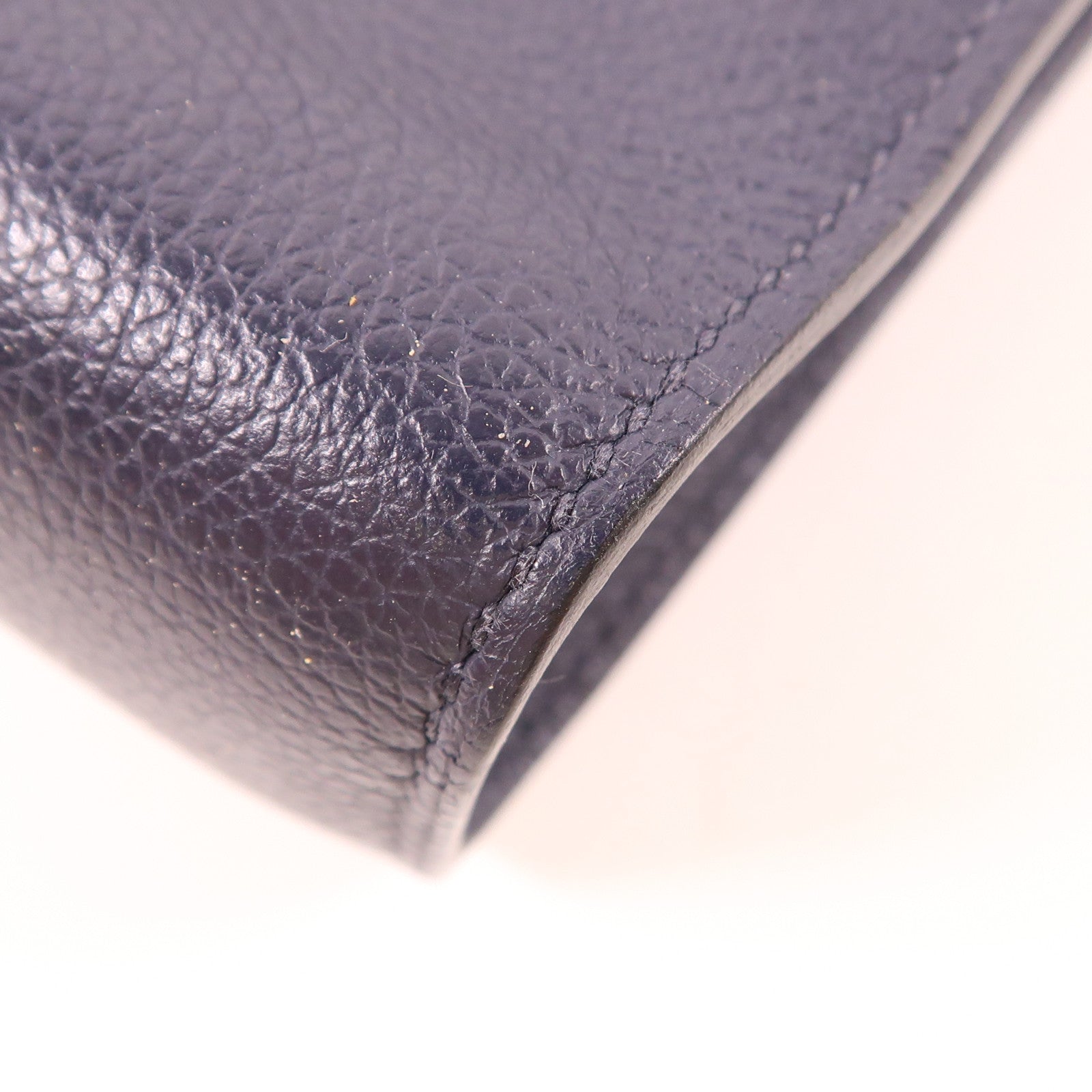 HERMES Evercolor皮革Zipengo GM金扣手拿包Bleu Nuit