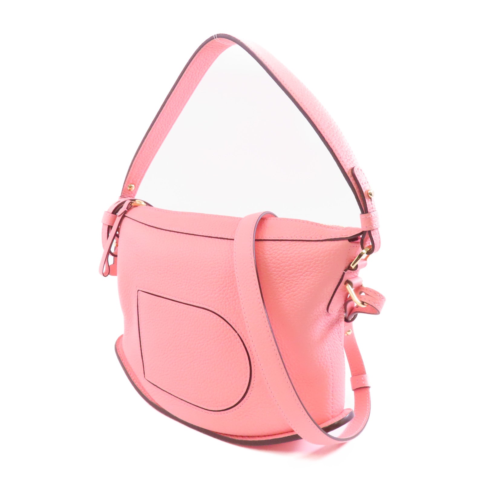 Delvaux Taurillon Soft Pin Swing金扣手挽肩背兩用袋粉紅色