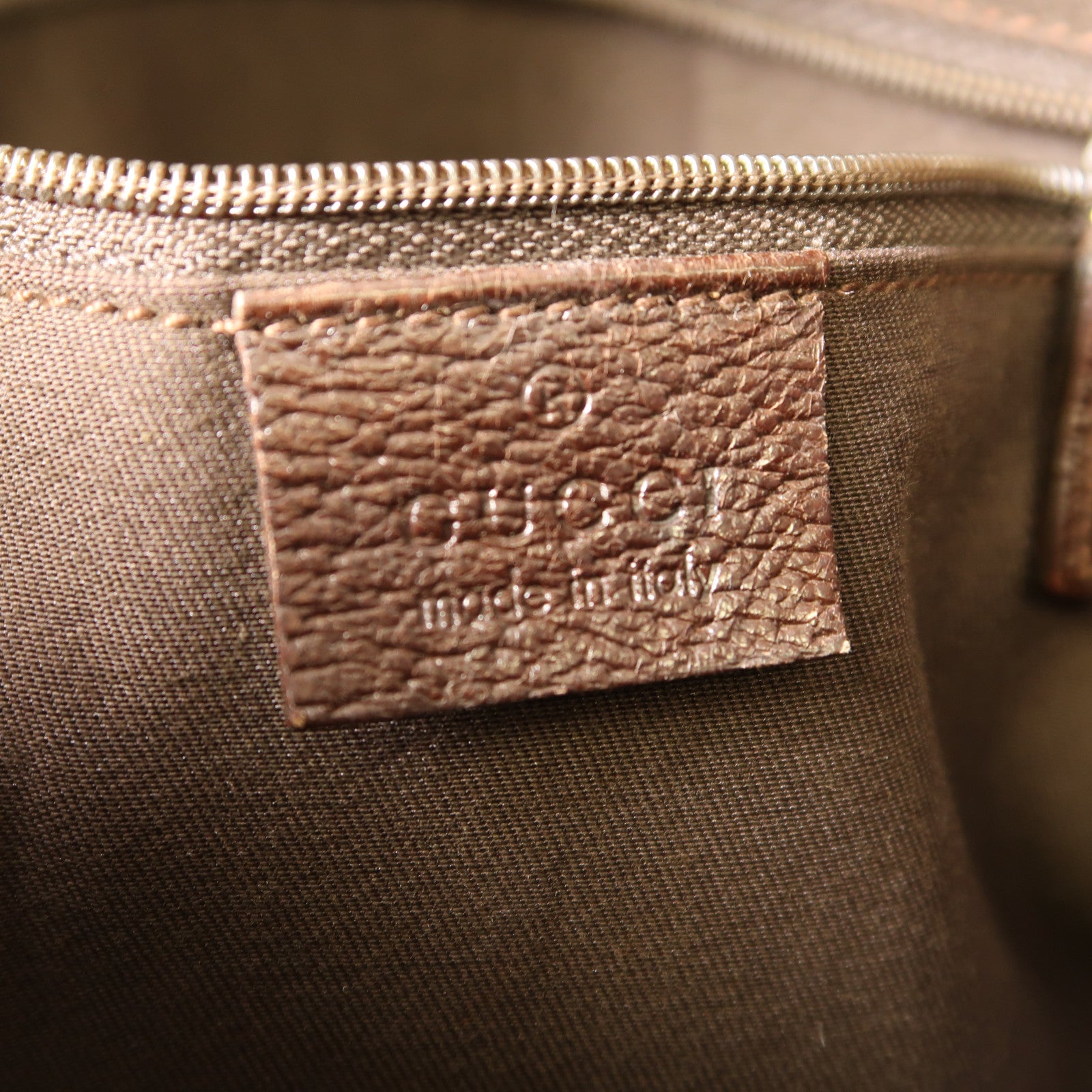 GUCCI 帆布Shoulder Bag肩背袋棕色