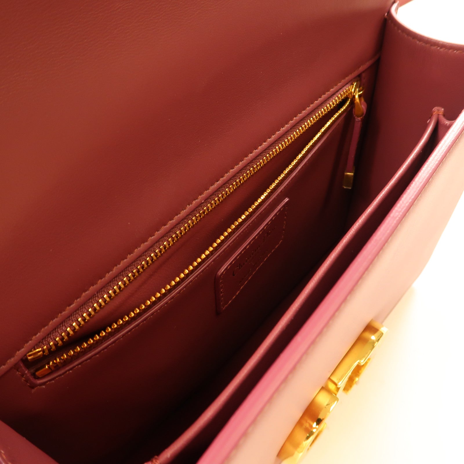 Dior 【激減優惠】牛皮皮革30 Montaigne金扣肩背袋紅色